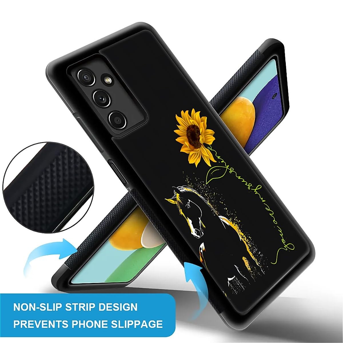 Fkbrcl4U For Samsung Galaxy A14 5G Case, Horse Sunflower Yellow Sunshine Pattern Graphic Design Girl Boy Soft Silicone Hard Acry