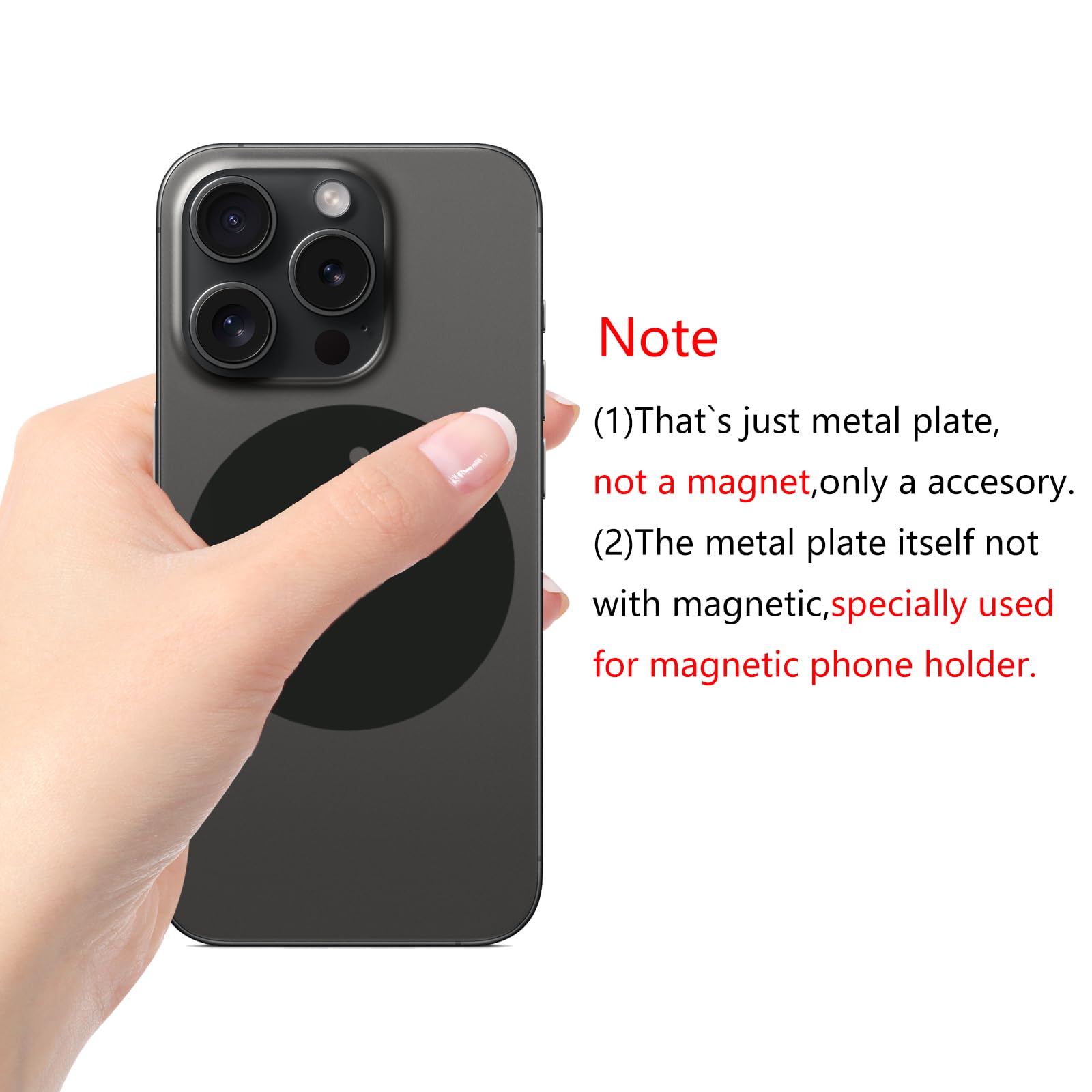 Mount Metal Plate(8Pack) For Magnetic Car Mount Phone Holder With Full Adhesive For Phone Magnet, 8 X Round (Black)