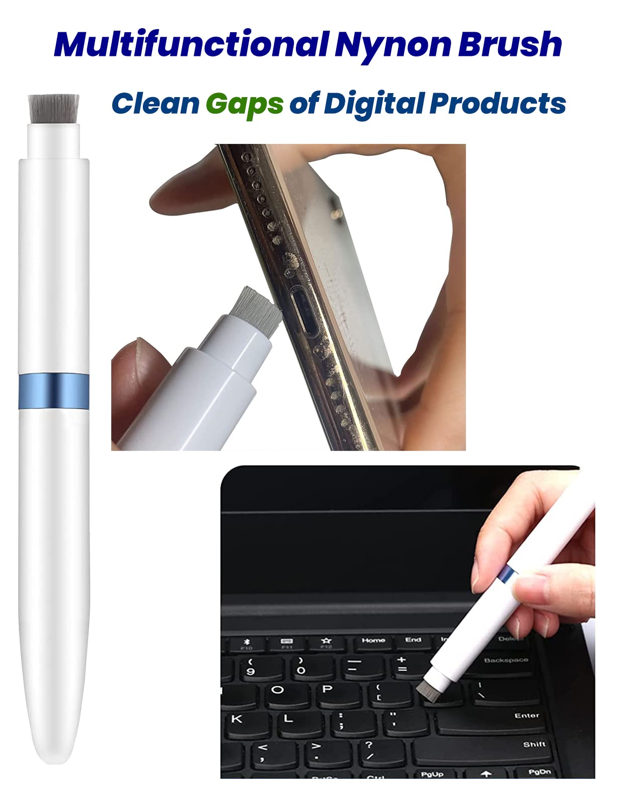 Ahero 4 In 1 Cleaner Kit For Airpods, Cleaning Pen For Earphones, Cleaning Tool For Charging Case And Headphones (Blue)