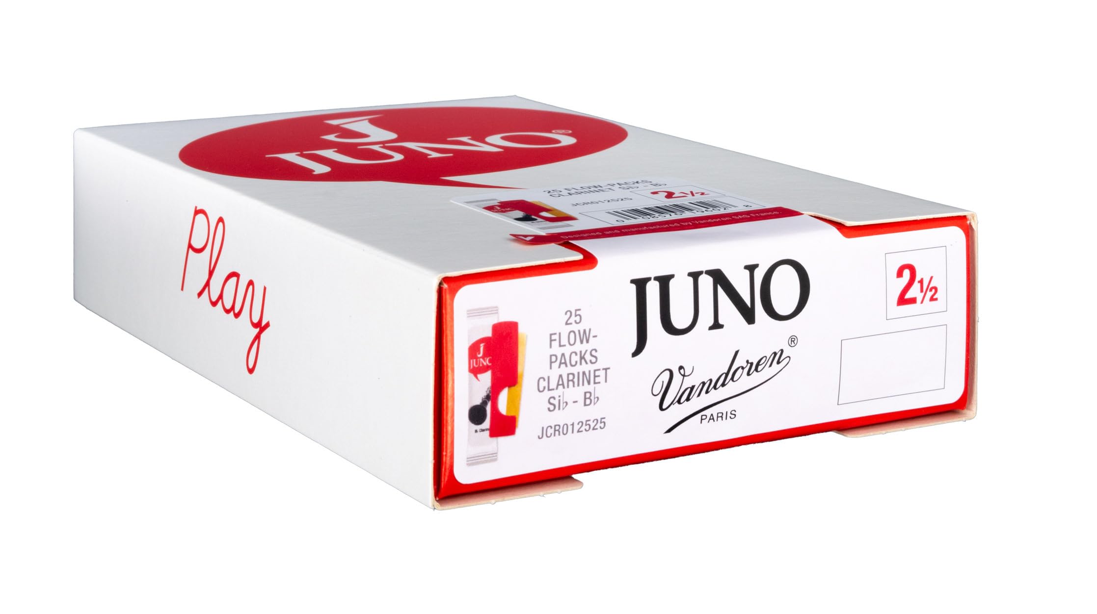 Vandoren Juno Bb, Box Of 25, Strength 2.5 Clarinet Reeds (Jcr012525)