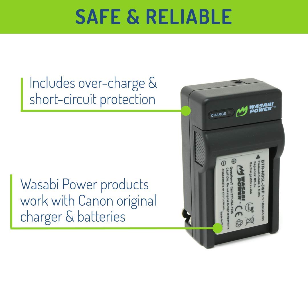 Wasabi Power Battery (2 Pack) And Charger For Canon Nb 5L And Canon Powershot S100, S110, Sd700 Is, Sd790 Is, Sd800 Is, Sd850 Is