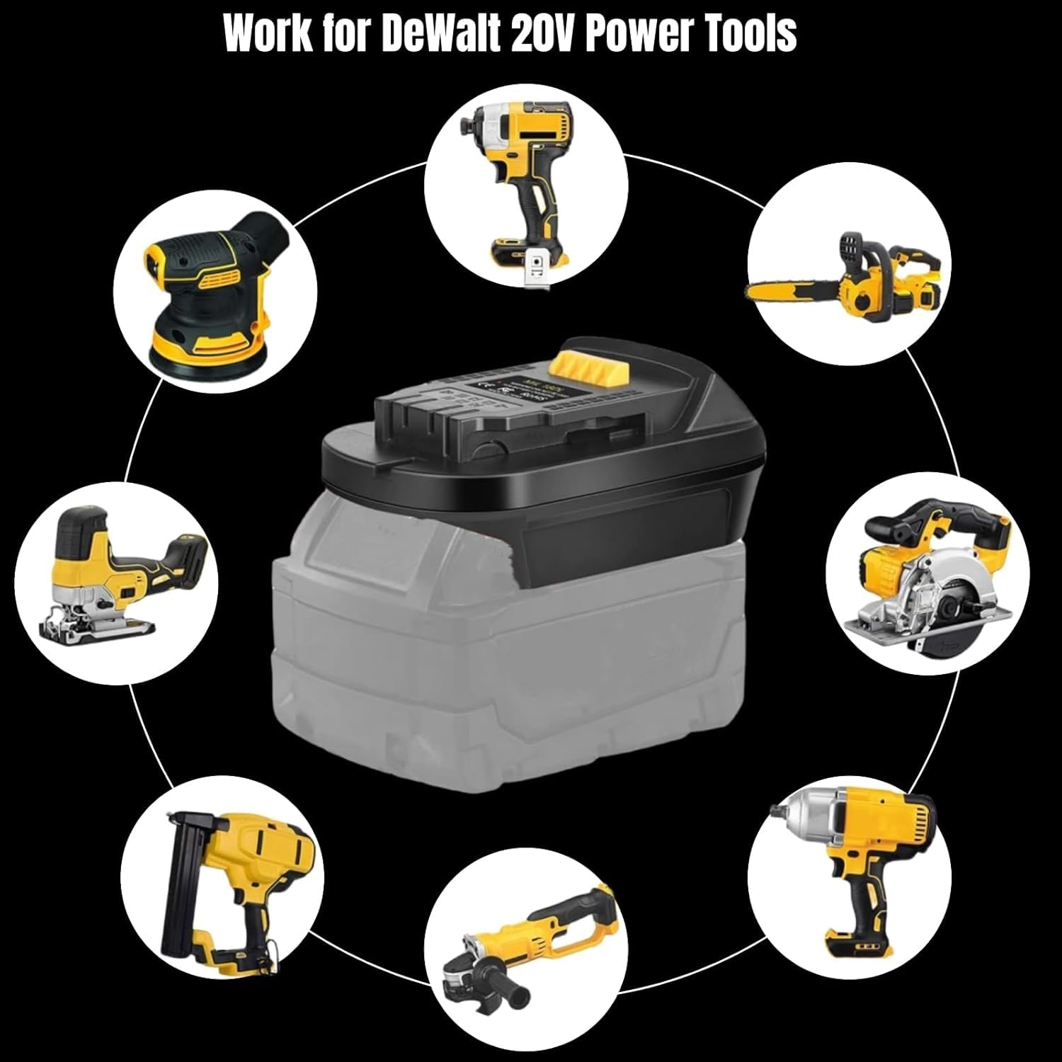 Yrgjdca For Milwaukee To For Dewalt Battery Adapter (For M18 Battery Work For Dewalt 20V Tool)