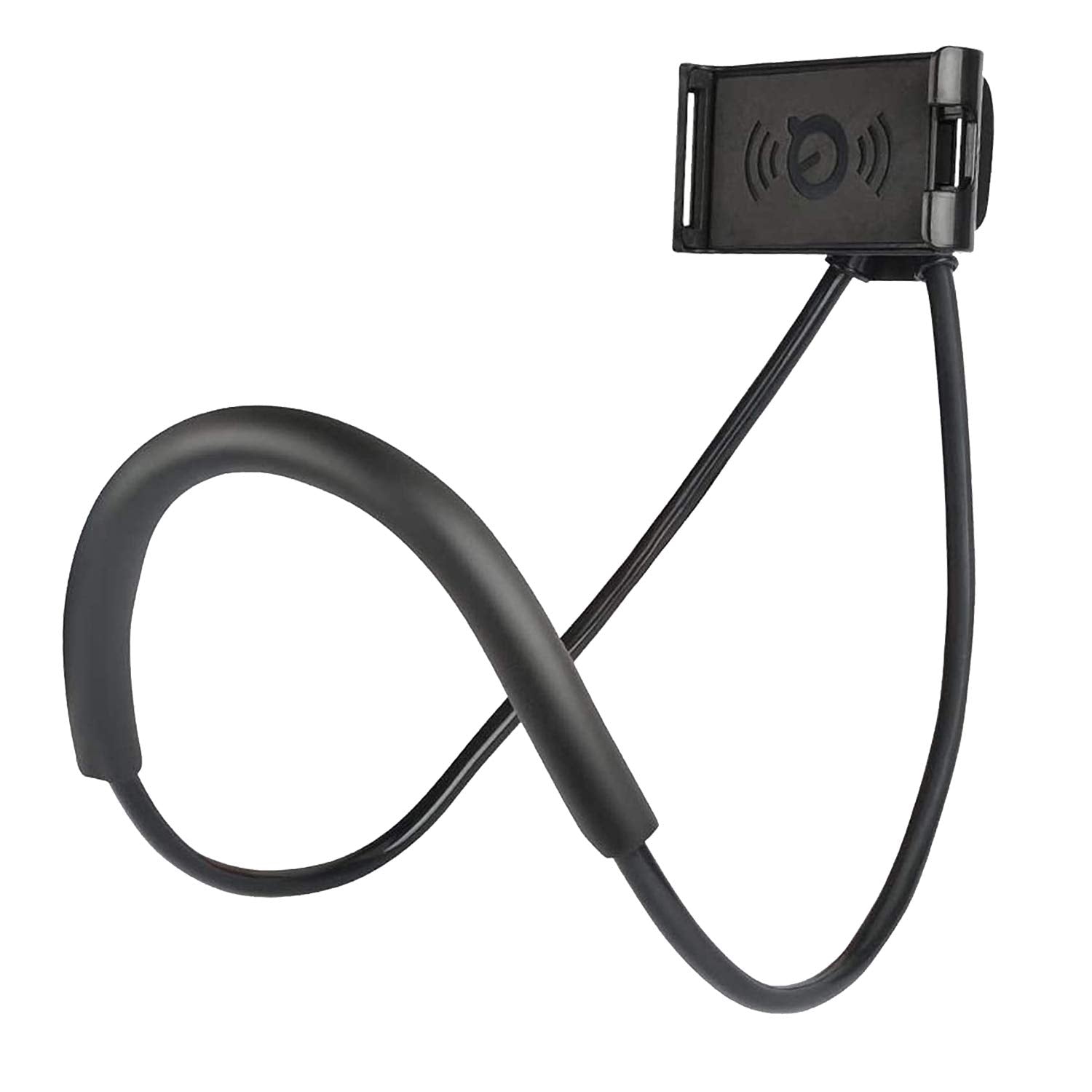 Geyitafum Cell Phone Stand Hanging On Neck Upgraded, Hands Free Mobile Phone Holder Clip On Bed/Table 360 Rotation Iphone Tablet