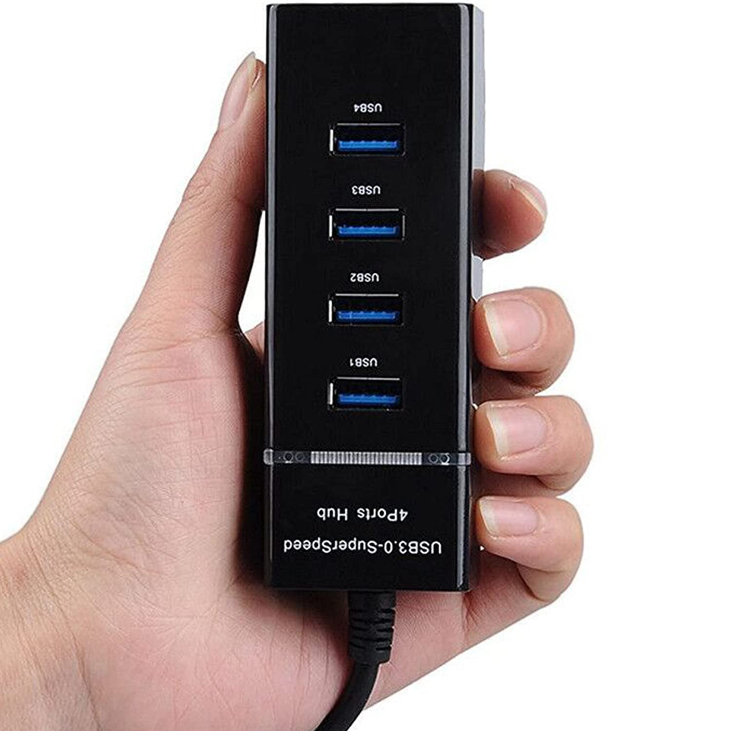 Ayecehi Usb Hub 3.0 Usb Port Splitter,4 Port High Speed Usb Data Hub With Led Indicator For Laptop, Pc, Computer, Mobile Hdd, Ke