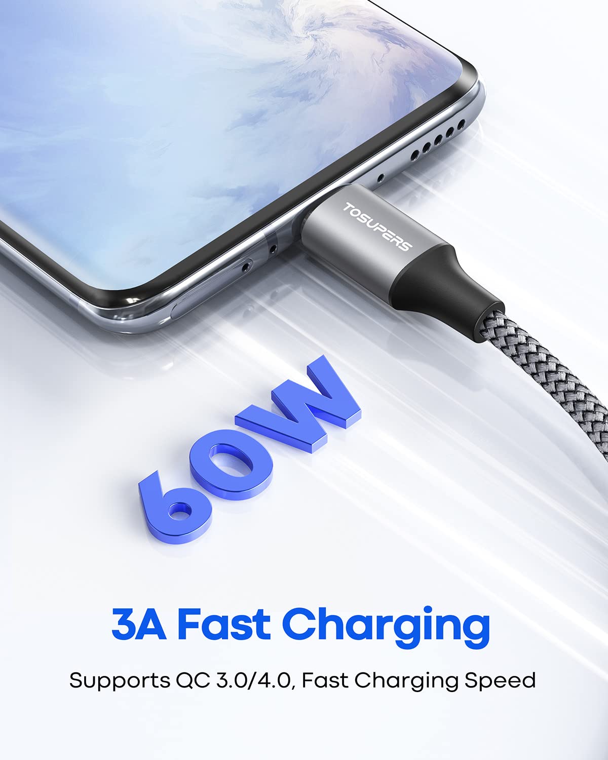 Usb C To Usb C Cable [3Ft, 3 Pack], Fast Charging 60W, Pd Type C Charger Cord Braided For Samsung Galaxy S23 S22 S21 S20 Fe Note 20 Ultra Plus A72 A73 5G, Pixel 7 6 Pro 6A 5 4 3 3A Xl & Usb C Charger