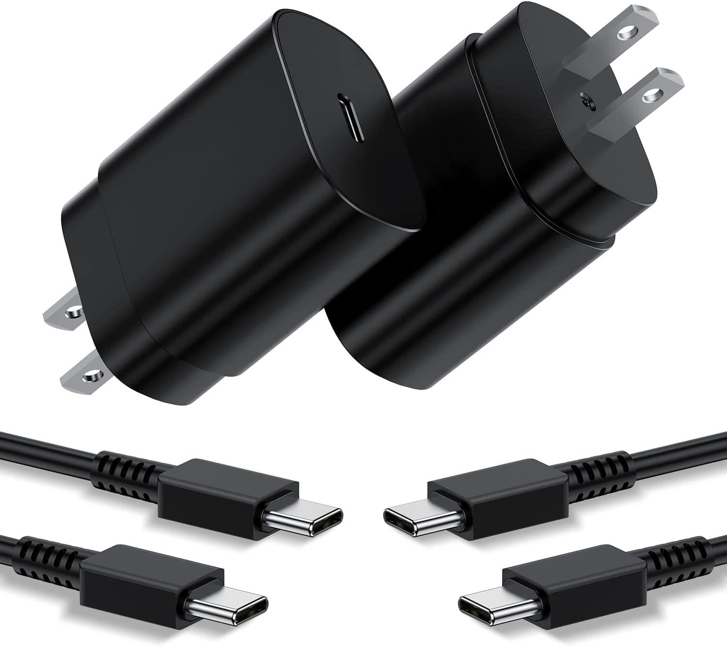 Cndons 3 Pack 25W PD USB C Wall Charger Kit, Super Fast Charging Block & 6ft Android Phone Charger Cable for Samsung Galaxy S23 