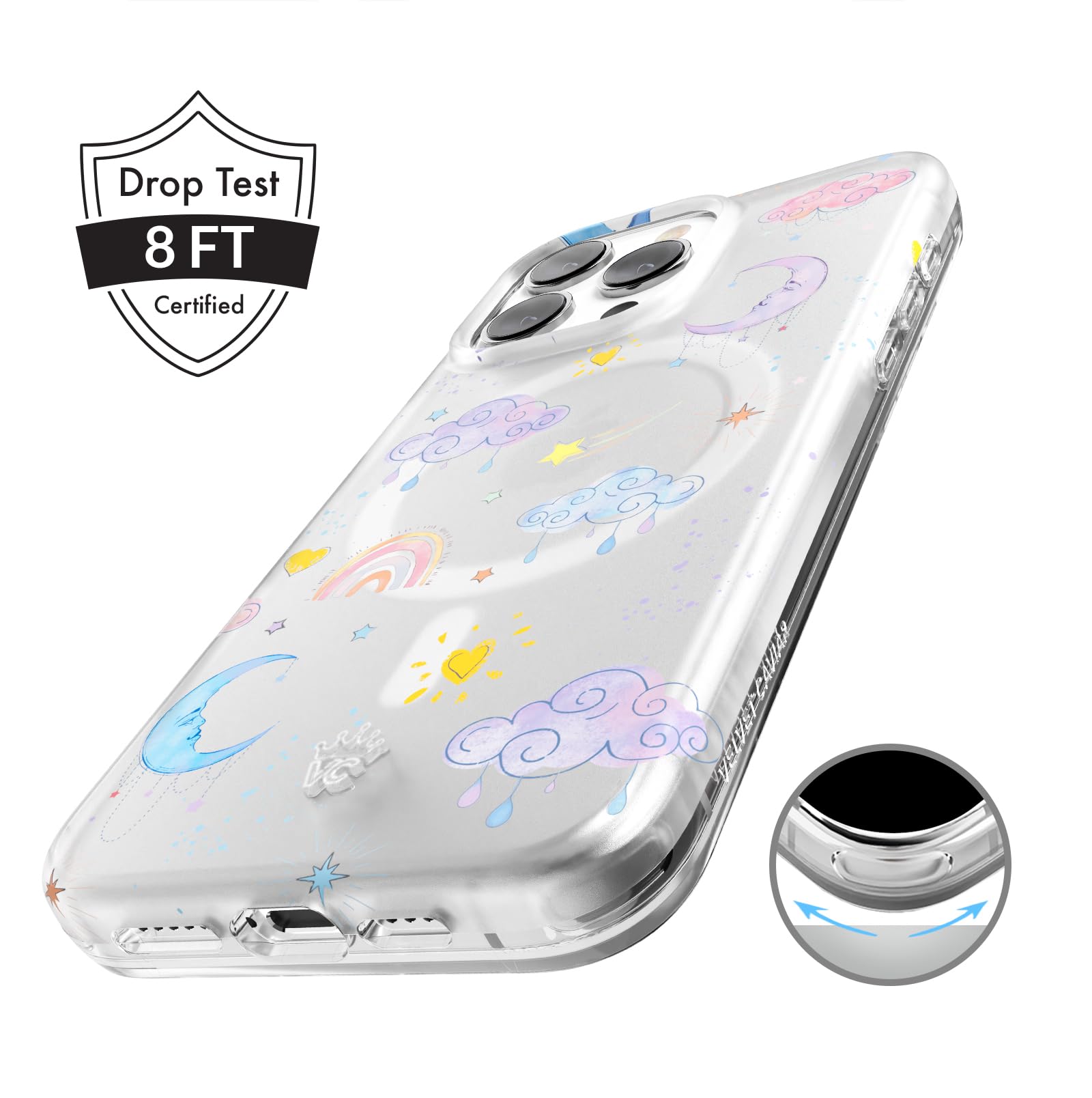 Velvet Caviar Compatible With Iphone 15 Pro Max Case Clear Design [8Ft Drop Tested] Compatible With Magsafe   Cute Protective Ph