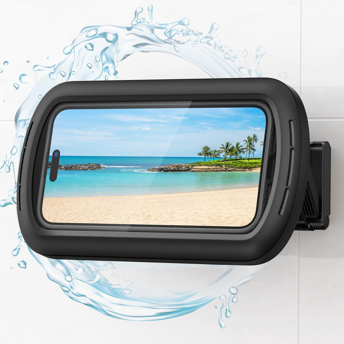 Lamicall Shower Phone Case Holder Waterproof - Clear Sound With Speaker Hole, Shower Bathroom Bathtub Accessories, Ipx6 Waterpro