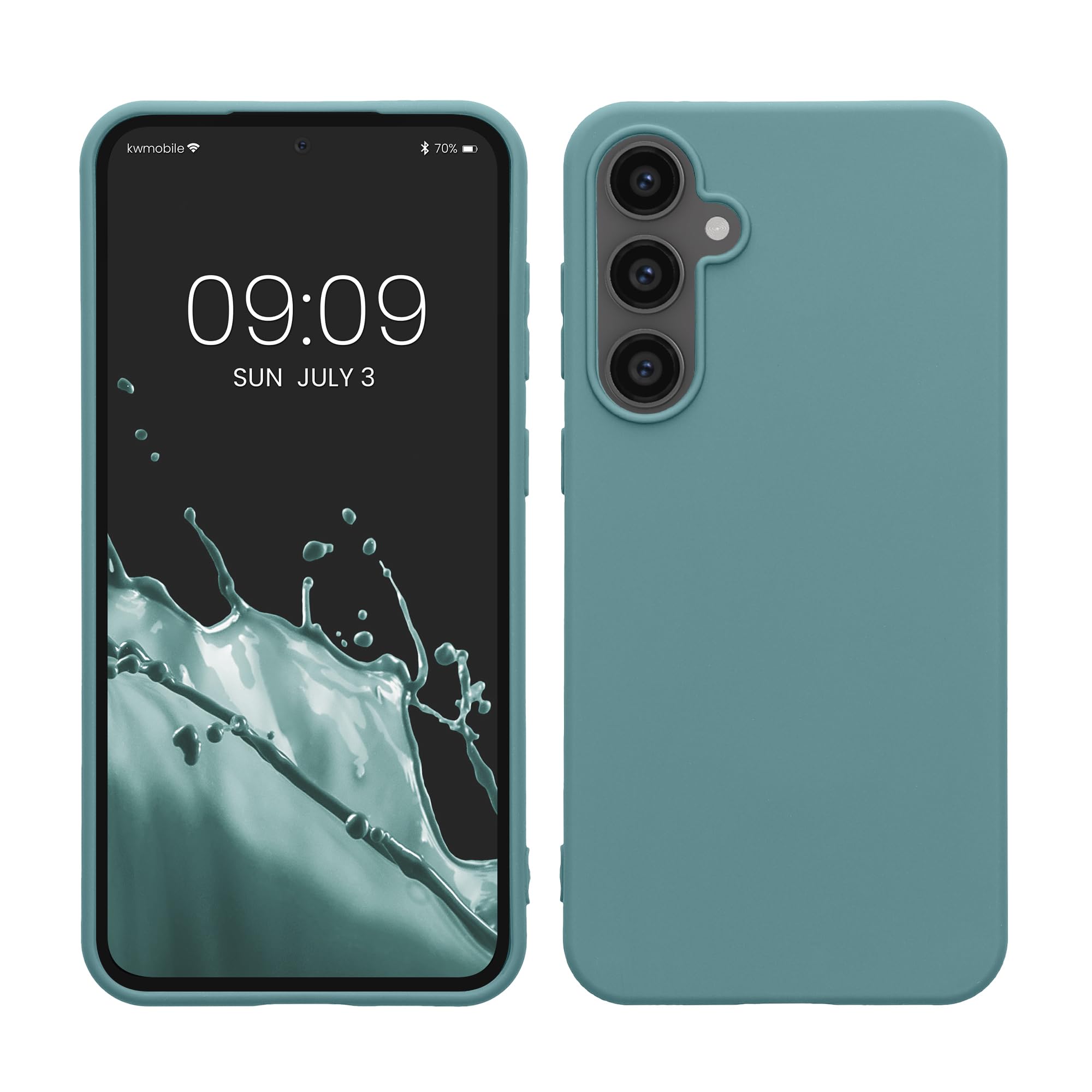 kwmobile Case Compatible with Samsung Galaxy S23 FE Case - Soft Slim Protective TPU Silicone Cover - Arctic Night