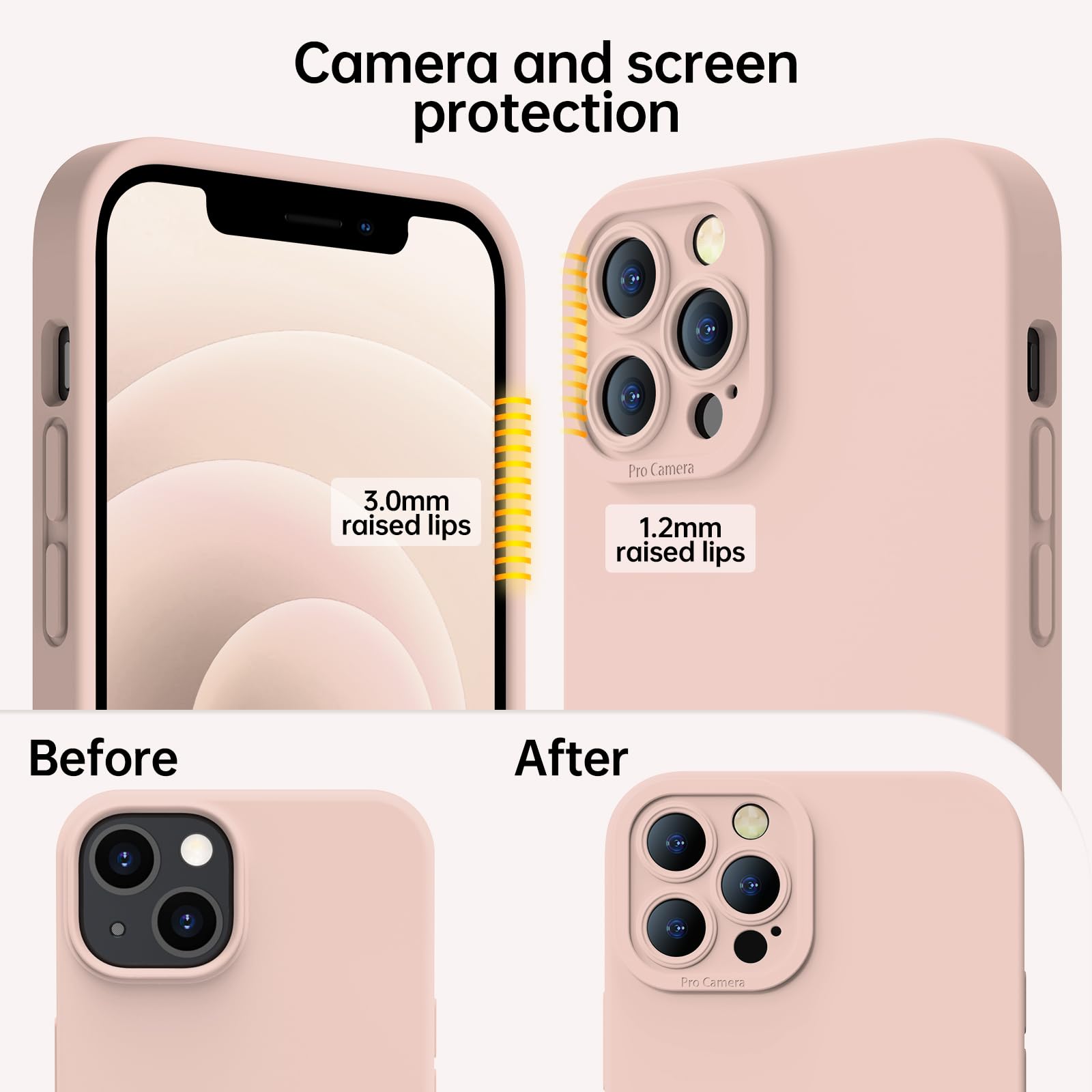 Kiresen Magnetic For Iphone 14 Pro Case With Screen Protector   Wireless Charging Compatible   Upgraded Camera Protection   Sili