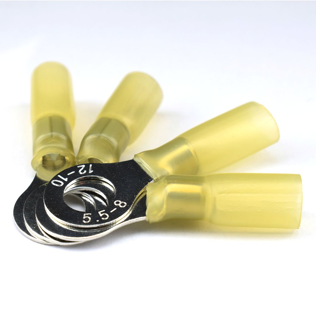 Dzse Elec 10Pcs M8 24A Heat Shrink Ring Wire Connector Nylon Fully Insulated Waterproof Butt Marine Automotive Electrical Wiring