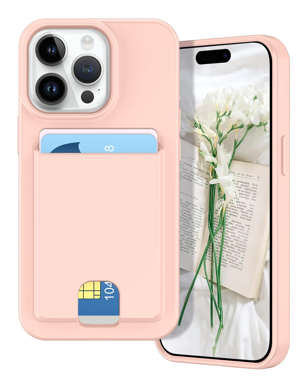 Petocase For Iphone 14 Pro Wallet Case Card Holder Slot Ultra Slim Fit Flexible Tpu Gel Rubber Soft Skin Silicone Protective Pho