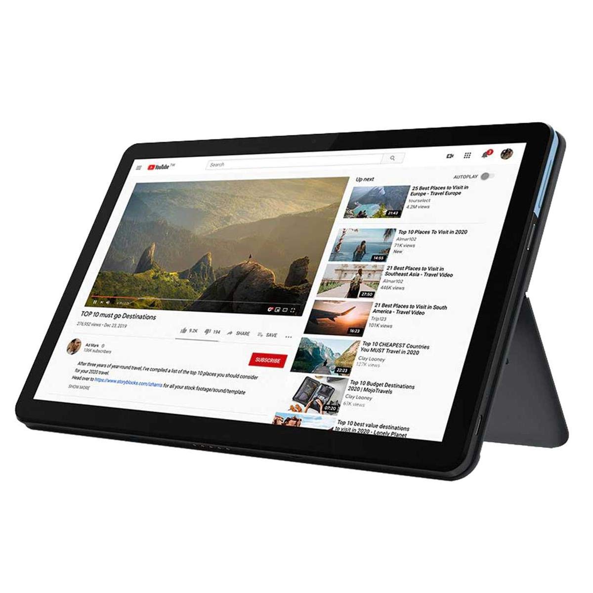 Lenovo Chromebook Duet, 2-in-1, 10.1 WUXGA (1920 x 1200) Display, MediaTek Helio P60T, 4GB LPDDR4X RAM, 64GB eMCP SSD, Integrate