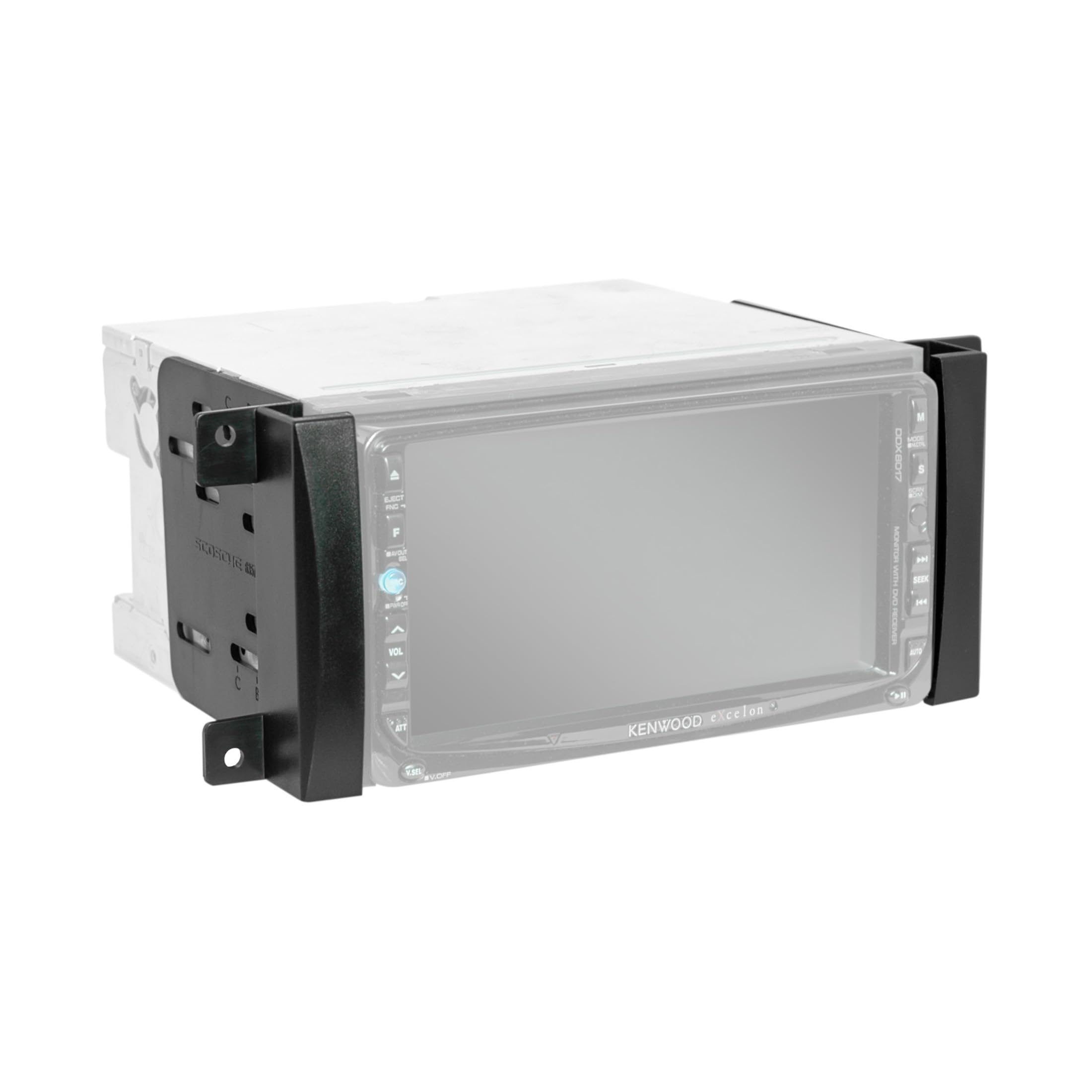 Scosche CR1291B Double DIN Radio Install Dash Kit Compatible with Select 2007 19 Chrysler, Dodge, Jeep, Mitsubishi and VW Vehicles   Car Stereo Install Kit   See Fit Guide in Images to Verify Vehicle