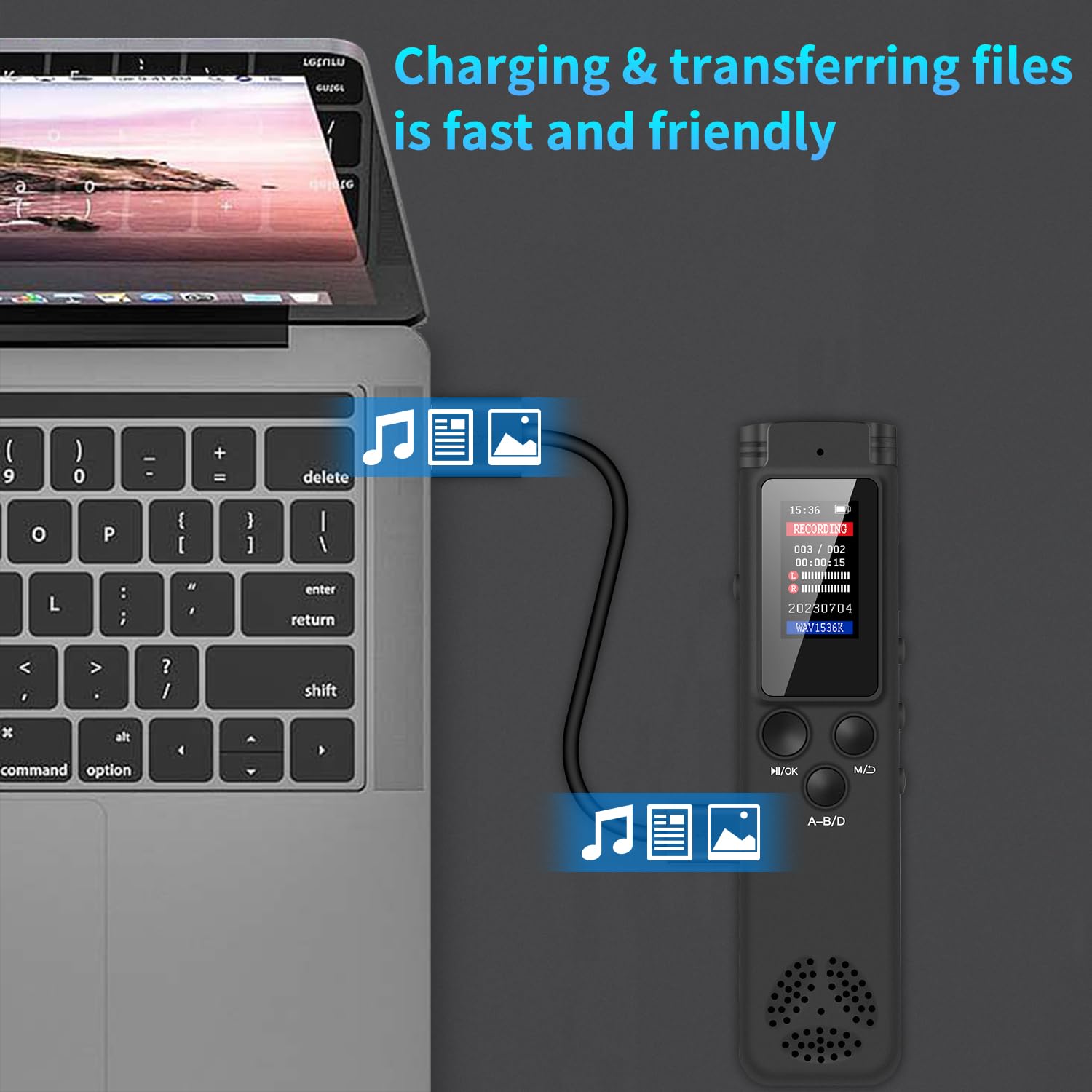 64Gb Digital Voice Recorder Voice Activated Recorder For Lectures Meetings, Audio Recorder With Playback, Password, Variable Spe