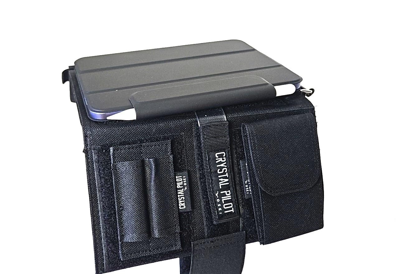 Crystal Pilot Flight Pad 6 Plus. 3 In 1 Tablet Kneeboard With Aluminum Clipboard And Vfr Placard. Compatible With Mini Ipad 6