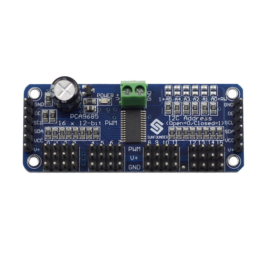 Sunfounder Pca9685 16 Channel 12 Bit Pwm Servo Driver For Arduino And Raspberry Pi