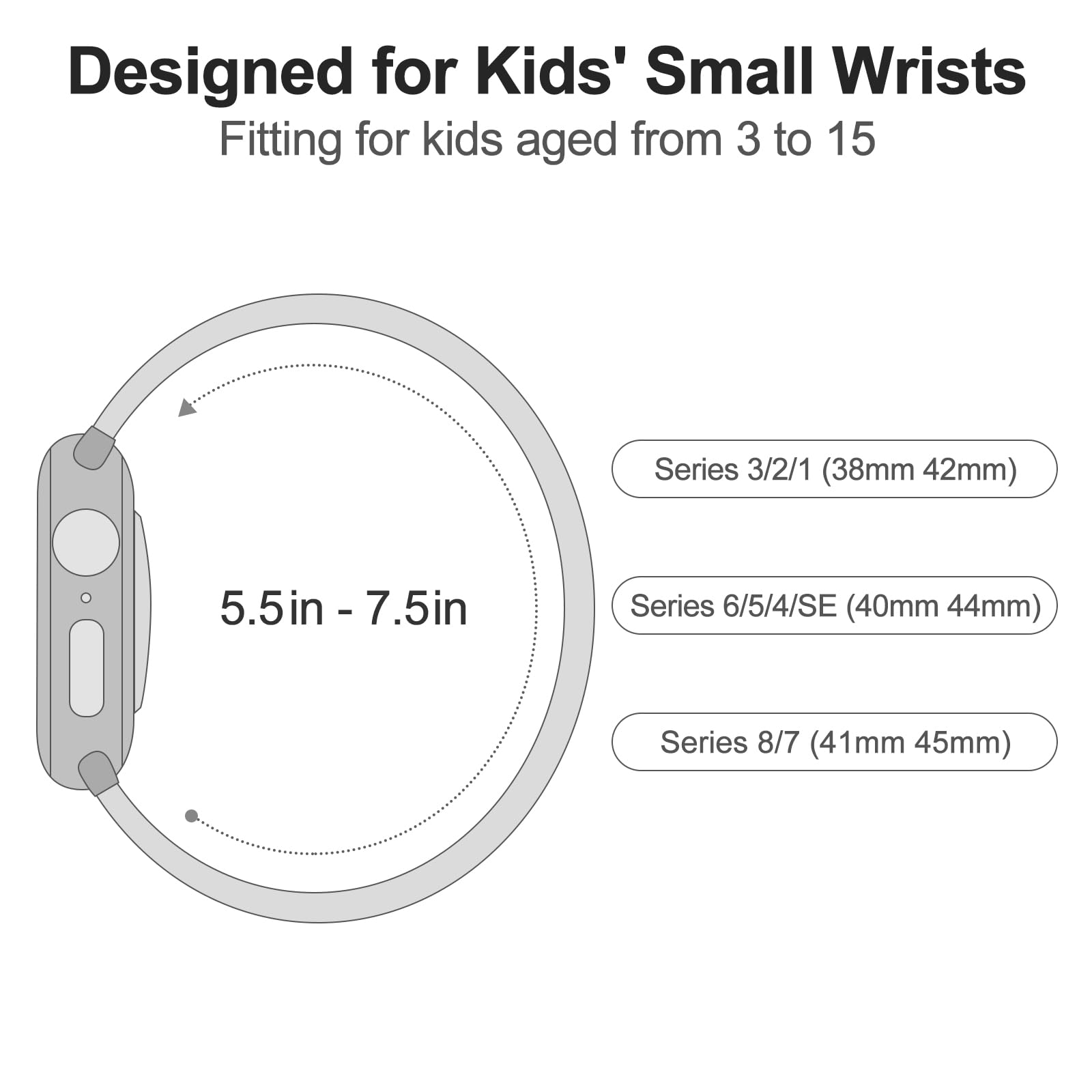 Nylon Sport Band For Kids Apple Watch Bands, Designed For Boy Girl Women Small Wrists Watch Bands, Compatible With Iwatch Series