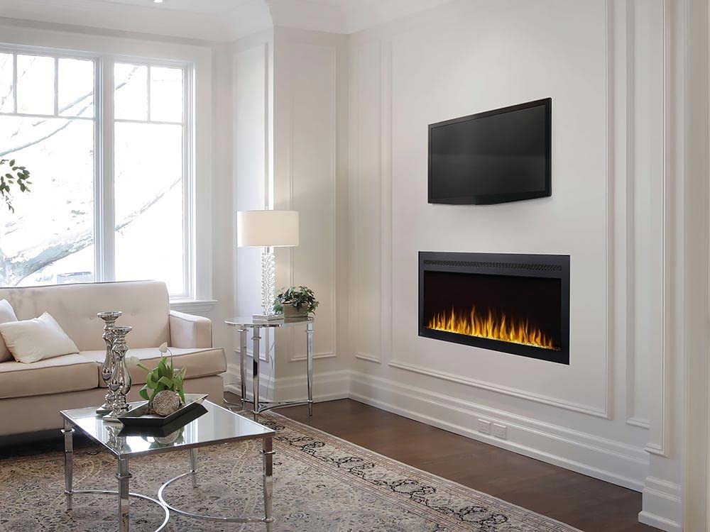 Napoleon Purview 50 Inch Wall Mount Electric Fireplace   Black, Nefl50Hi