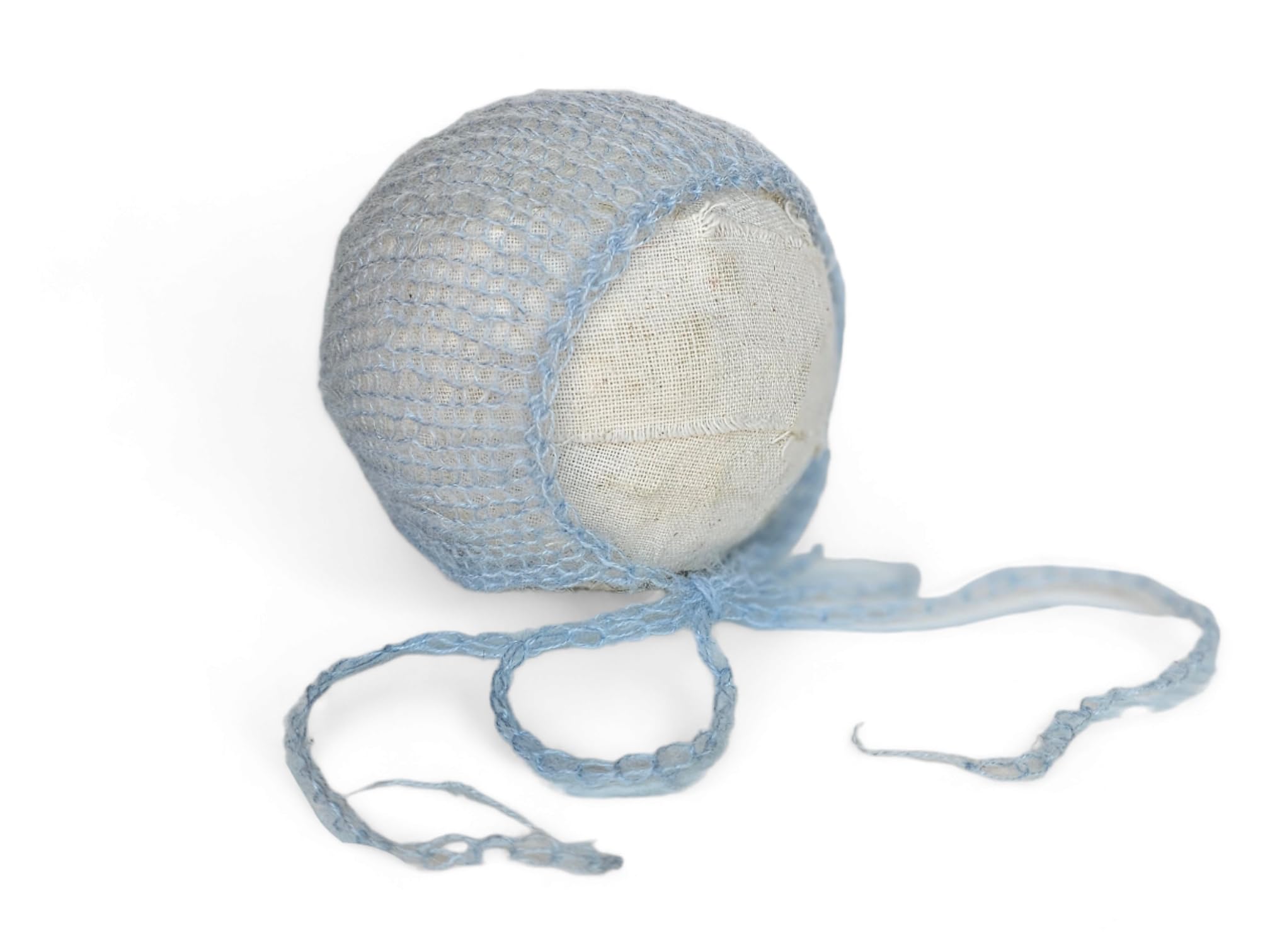 Amos And Sawyer Newborn Mohair Bonnet, Photography Prop (Country Blue)