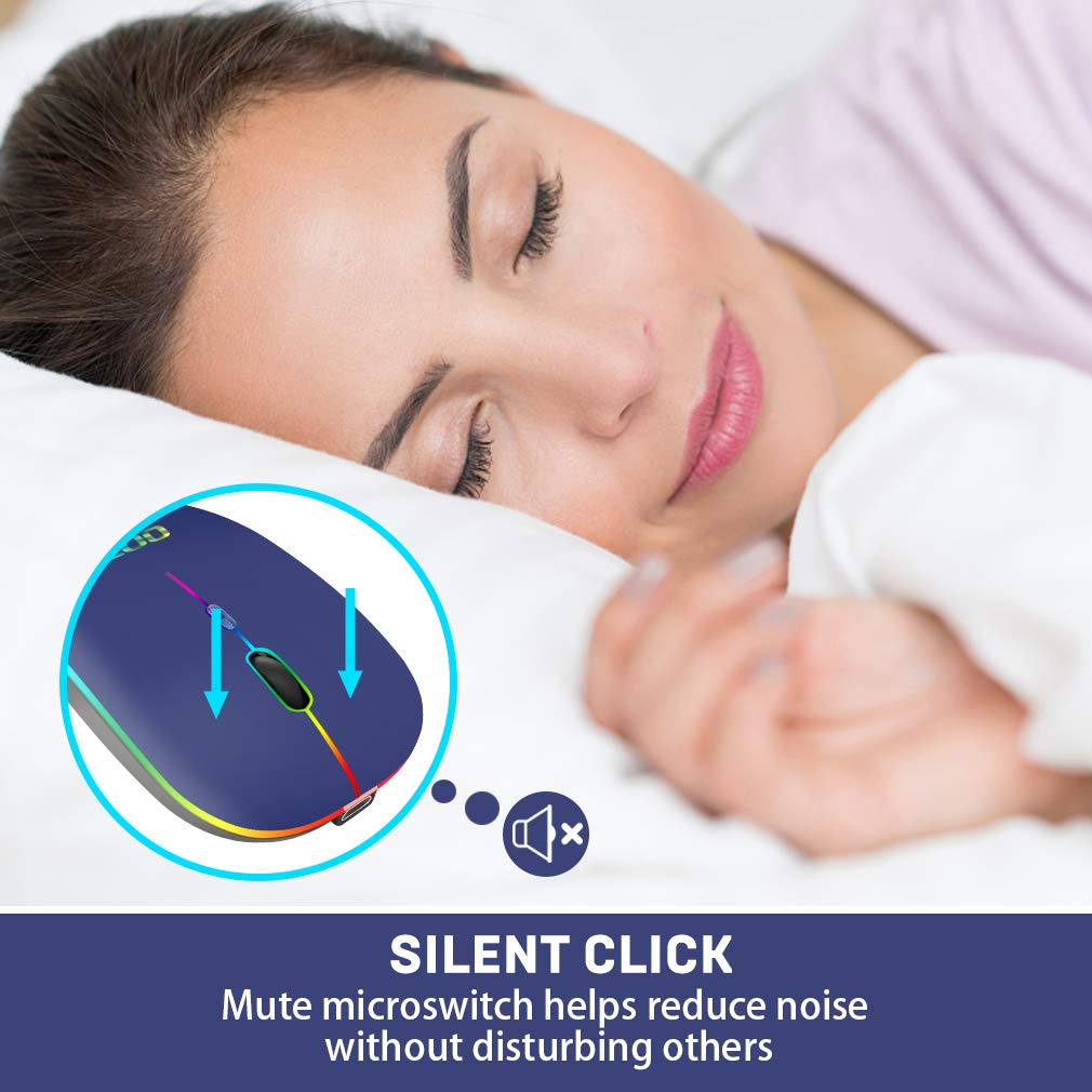 Coo Led Slim Mouse With 3 Adjustable Dpi, Dual Mode(Bluetooth 5.1 And 2.4G Wireless) For Ipad Os 13, Macbook, Laptop, Mac Os 10.