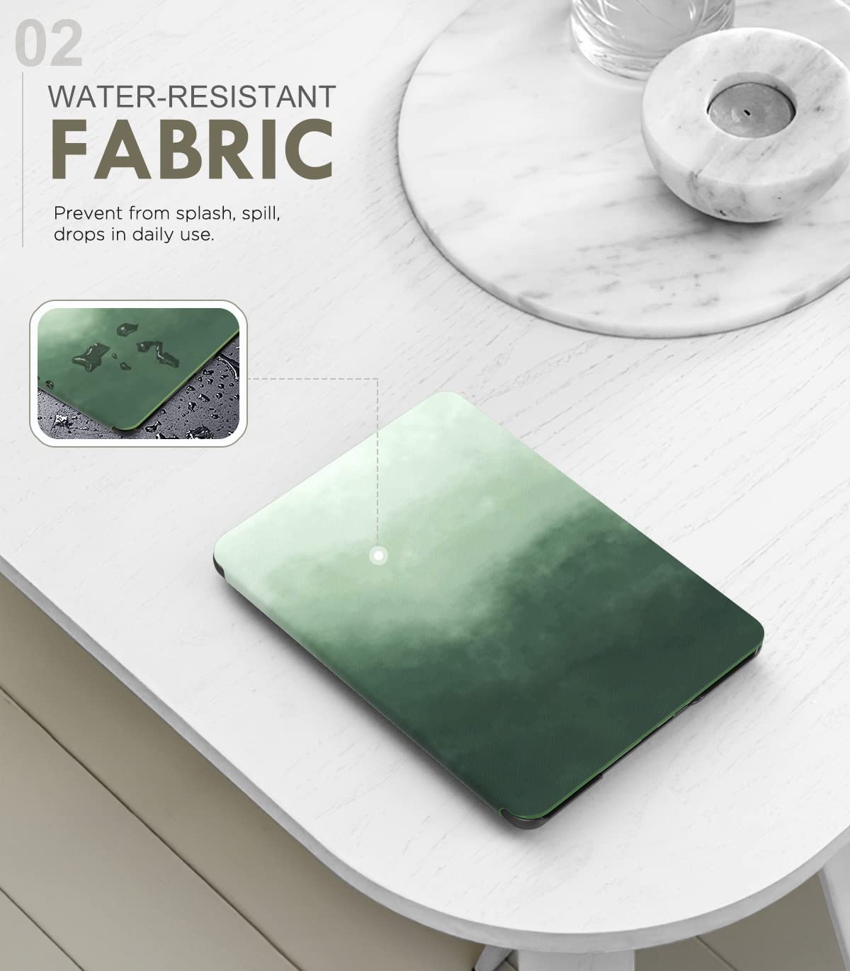 MoKo Protective Case for 6.8' Kindle Paperwhite(11th Gen 2021) & Kindle Paperwhite Signature Edition, Slim Light Shell Cover with Auto Wake/Sleep for Kindle Paperwhite 2021 E Reader, Pine Green