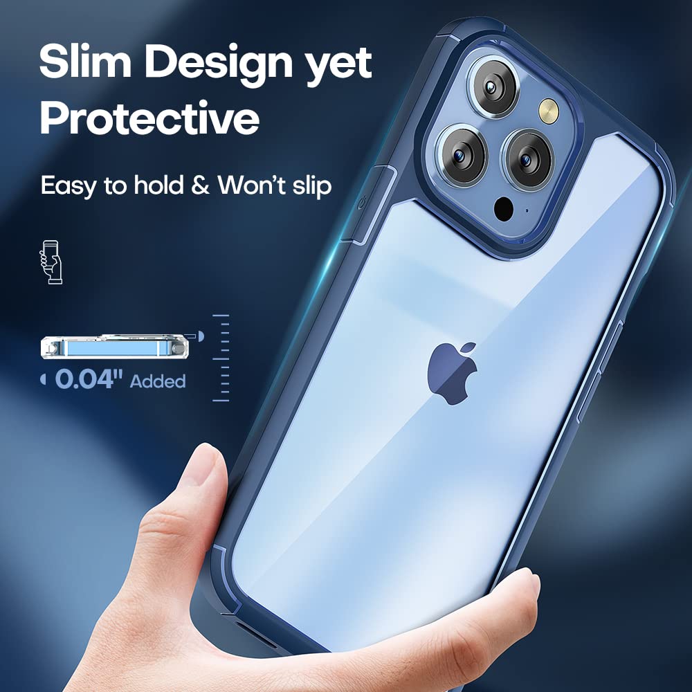 Tauri 5 In 1 For Iphone 13 Pro Max Case Blue, [Military Grade Drop Protection] Slim Shockproof Phone Lanyard Case 6.7 Inch