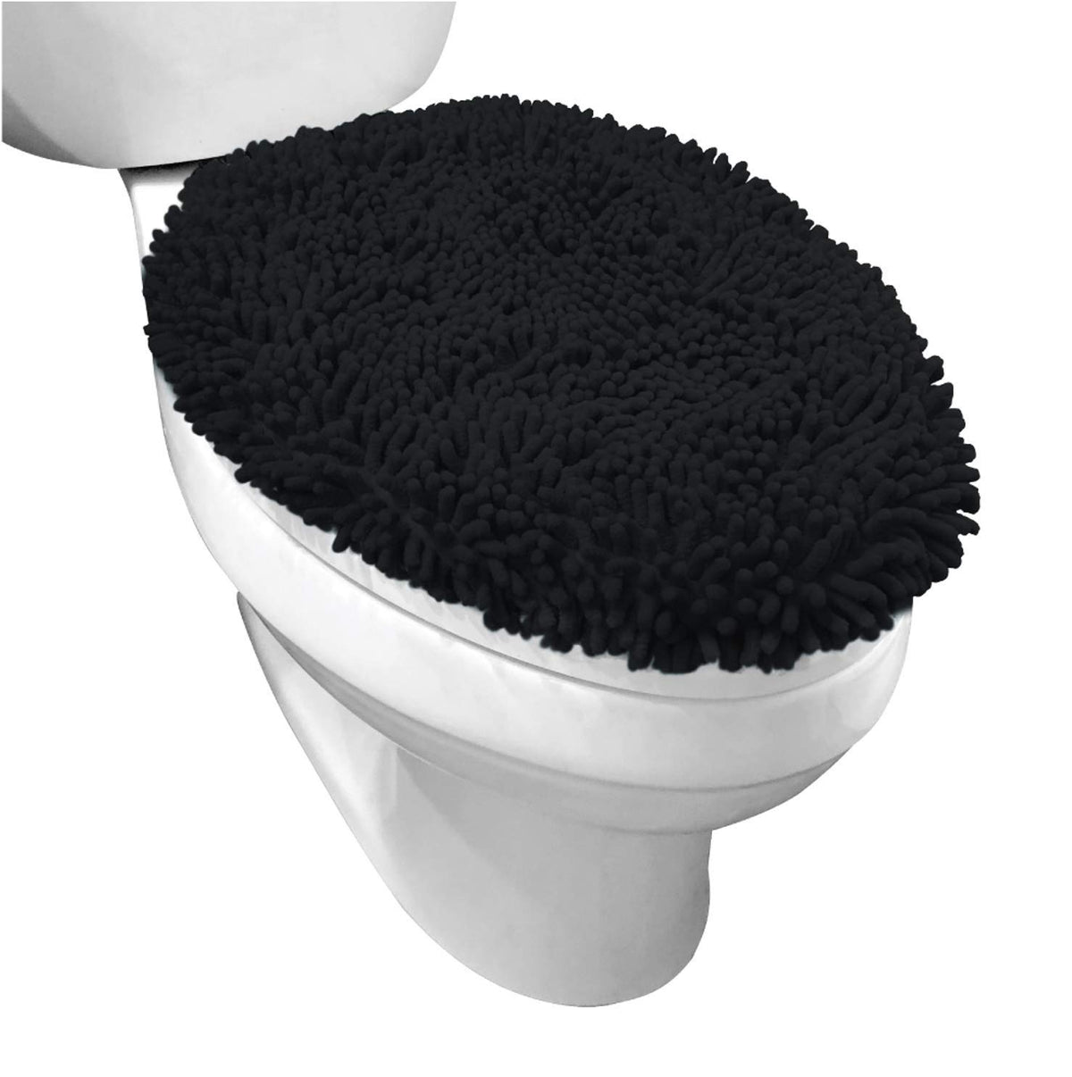 Gorilla Grip Shag Chenille Bathroom Toilet Lid Cover, Machine Wash, Ultra Soft Plush Seat Covers, Large Fabric Covers, 195X185,
