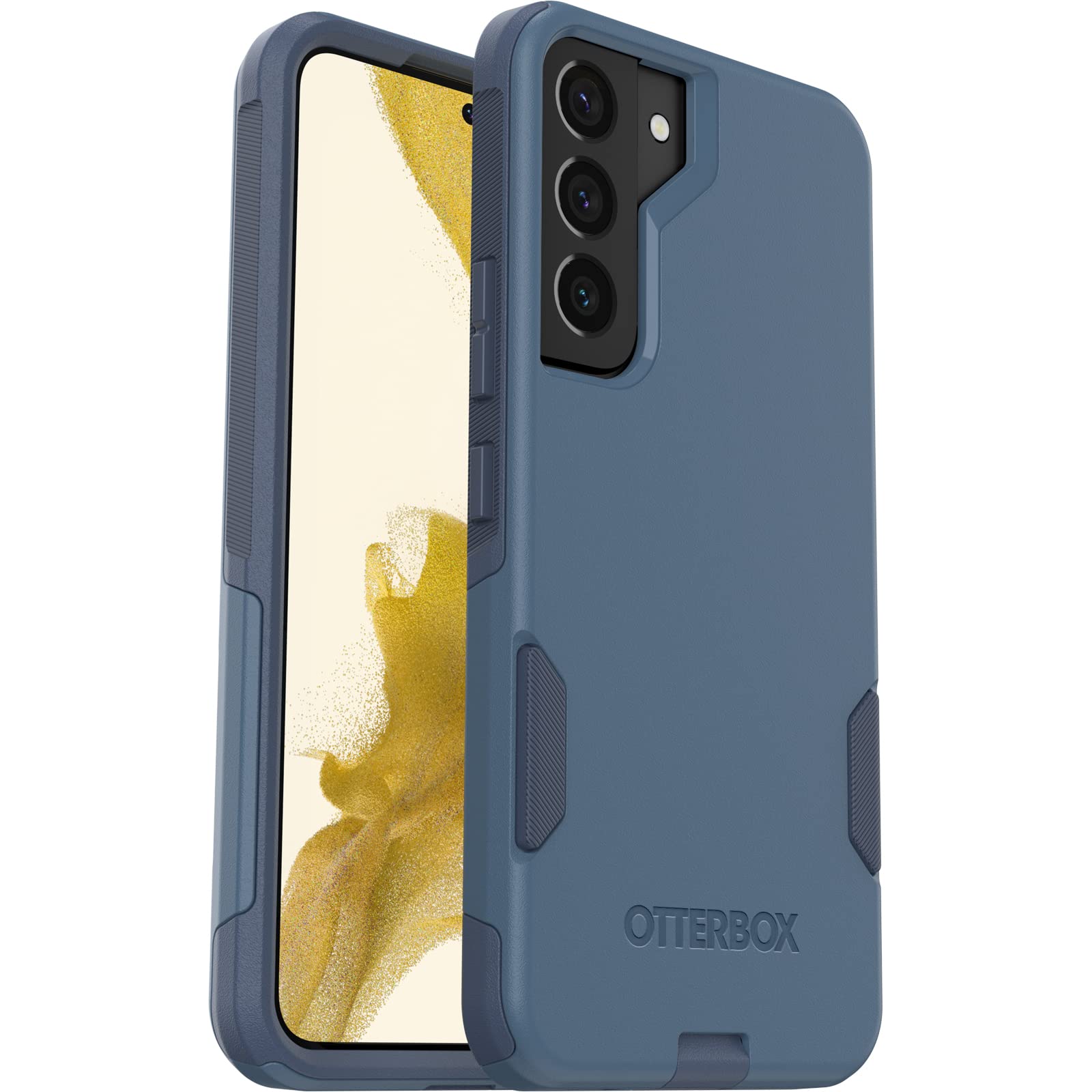 Otterbox Galaxy S22 Commuter Series Case   Rock Skip Way, Slim & Tough, Pocket Friendly, With Port Protection Blue