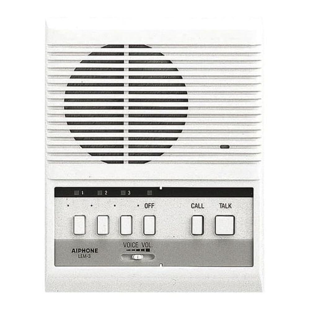 Aiphone LEM-3 Open Voice Selective Call Master Intercom, Accepts Up to Three Door or Sub-Master Intercoms