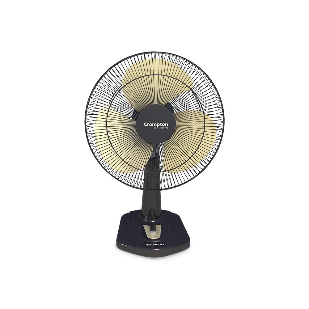 Crompton Highspeed Torpedo 400Mm Table Fan (Black Yellow)