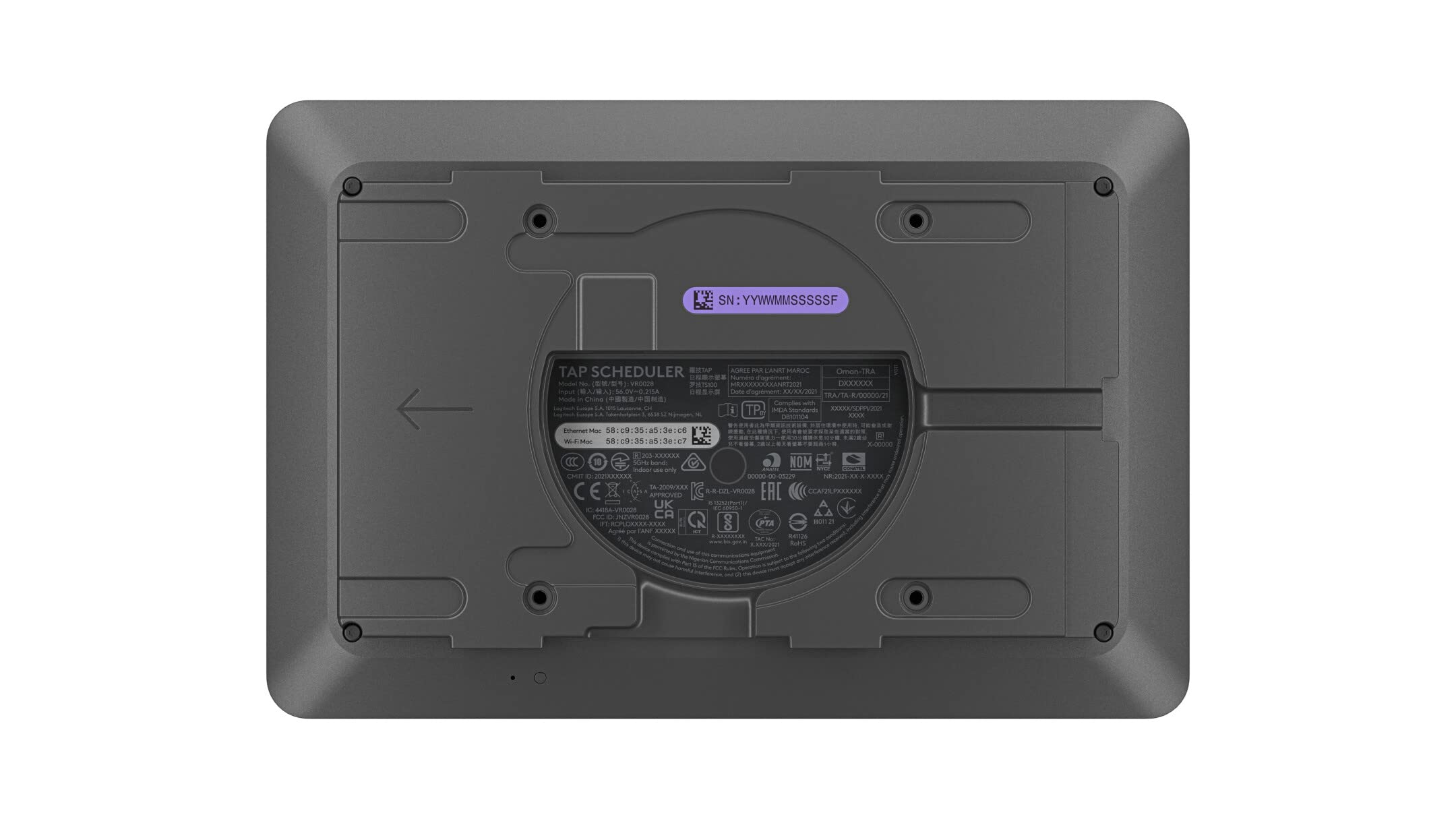 Logitech Tap Scheduler, Graphite, 6.5X9.7X1.1