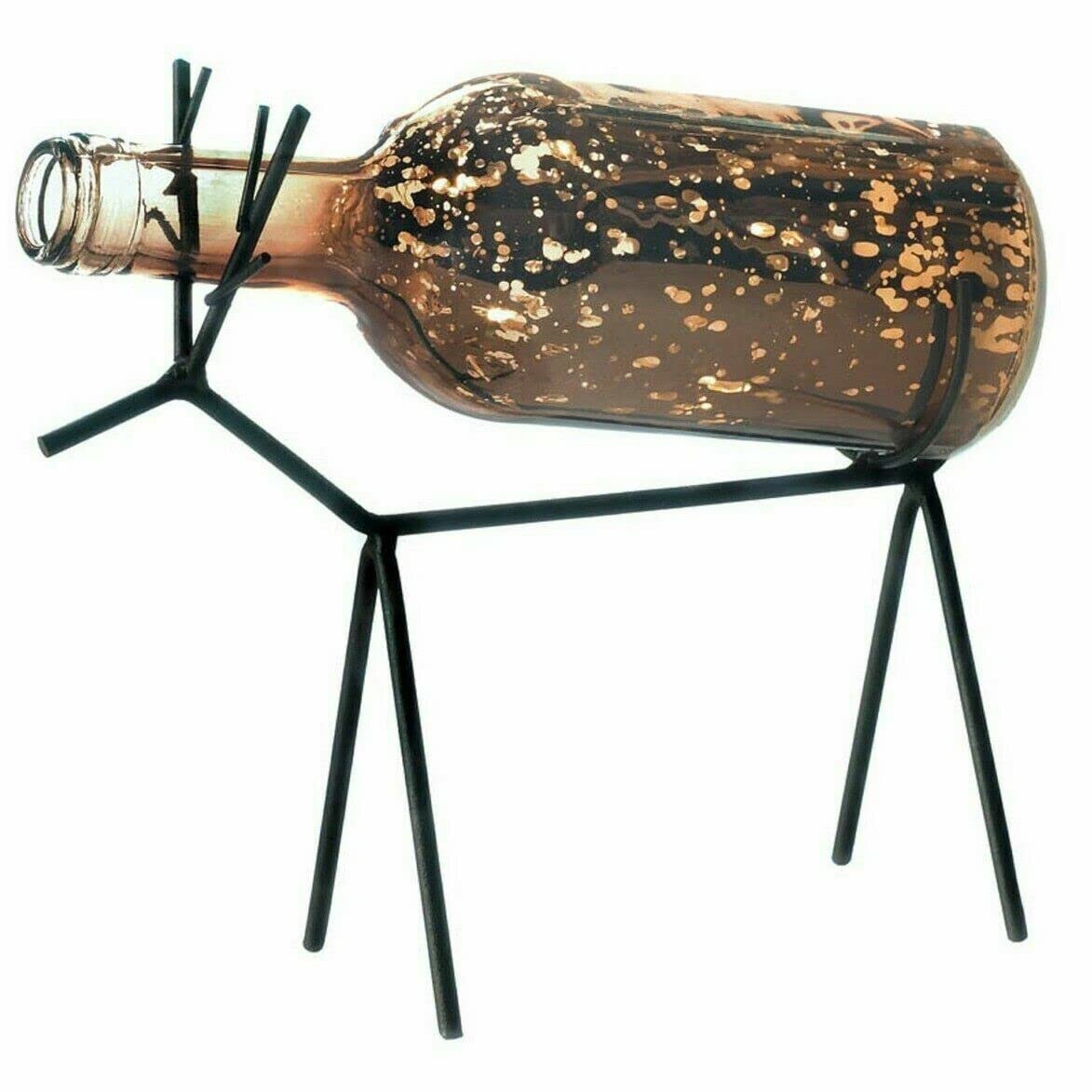 Zings & Thingz 57074231 Mercury Finish Reindeer Bottle Lantern, Brown
