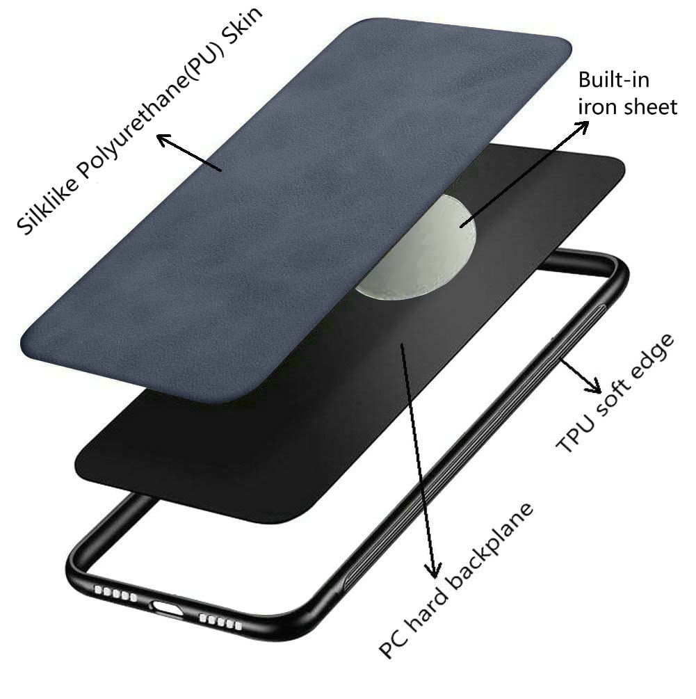 Kepuch Silklike Case For Redmi Note 13 Pro 4G   Cover Bumper Built In Metal Plate For Redmi Note 13 Pro 4G   Blue