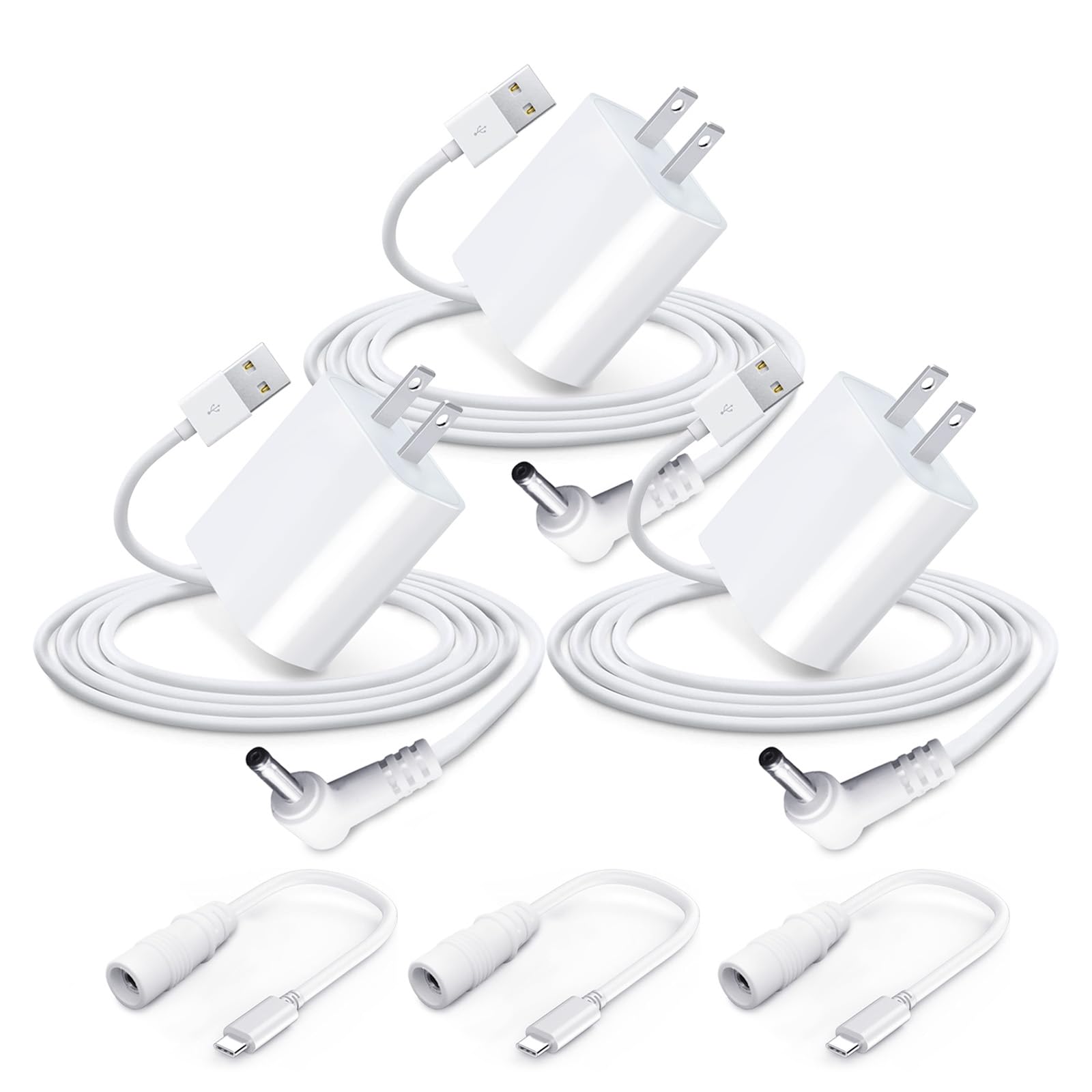 13.2Ft 3 Pack Stick Up Camera Power Adapter Plug Charger For Ring Stick Up Cam/Plug In 3Rd Gen/2Nd Gen & Spotlight Cam Spotlight Cam Plus/Pro, Ring Pan Tilt Stick Up Camera Power Cord Charging Cable