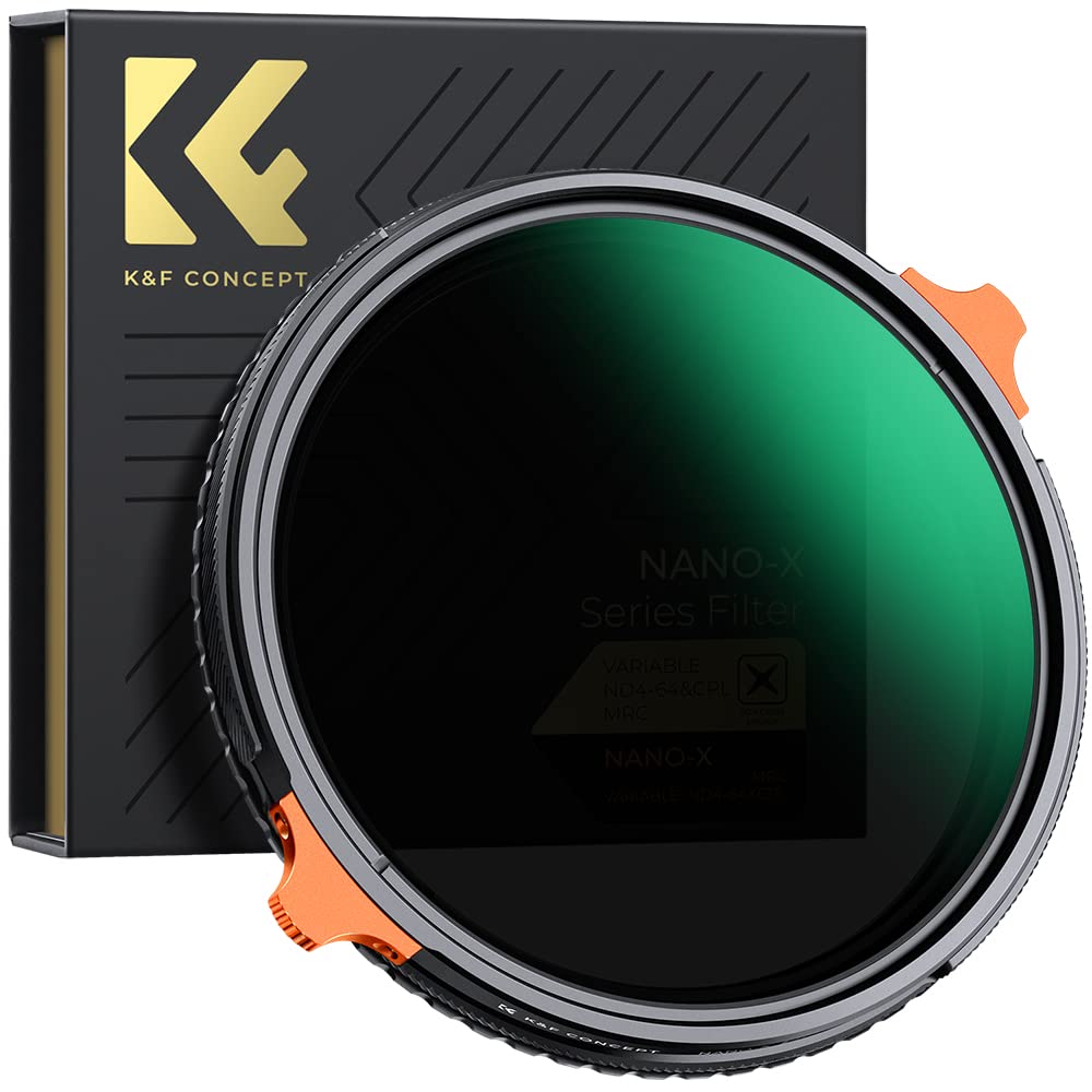 K&F Concept 62Mm Nd4 64 (2 6 Stops) Nd Lens Filter Variable & Cpl Polarizers Filter 2 In 1, 28 Multi Coated Polarizing And Neutr