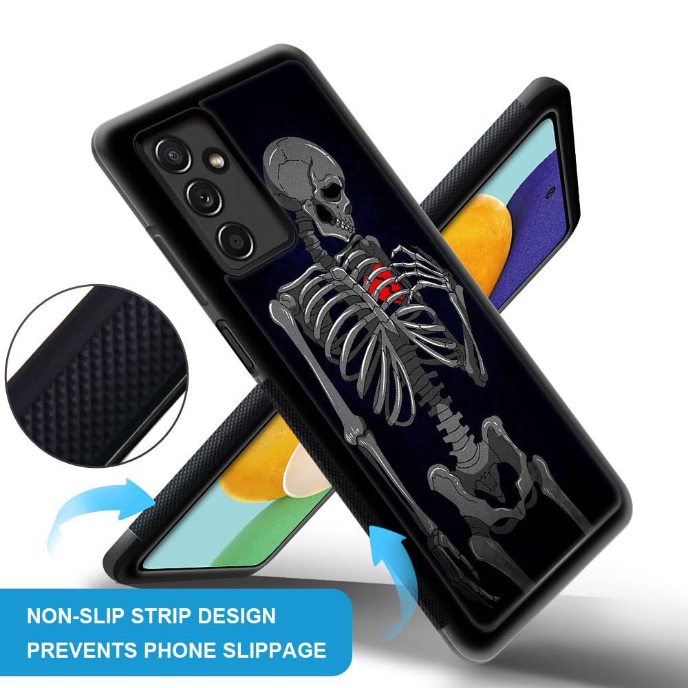 ZHEGAILIAN Samsung Galaxy A14 5G Phone Case, Silicone TPU & Acrylic, Brake Heart Skeleton Pattern