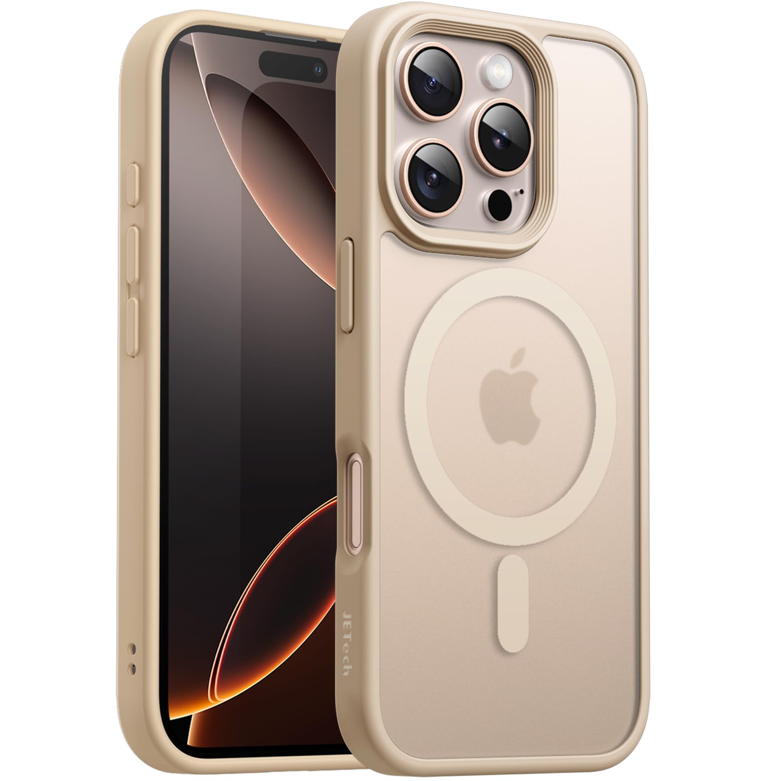 JETech Magnetic Case for iPhone 16 Pro 6.3-Inch Compatible with MagSafe, Translucent Matte Back Slim Shockproof Phone Cover (Des