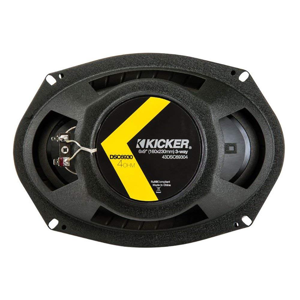 Kicker 43Dsc69304 D Series 6X9 Inch 360 Watt 3 Way Dual Speakers With 43Dsc6504 6.5 Inch 240 Watt 2 Way 4 Ohm Car Audio Coaxial