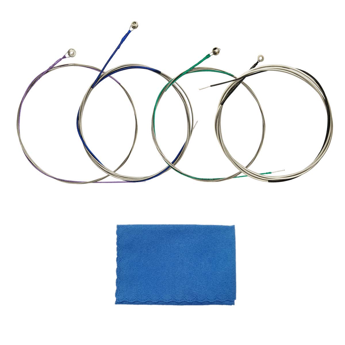 Jysun Cello Strings 1 Full Set A D G C Steel Core Aluminum Magnesium Wound For Size 1/4 1/2 3/4 4/4 With 1 Piece Cleaning Cloth