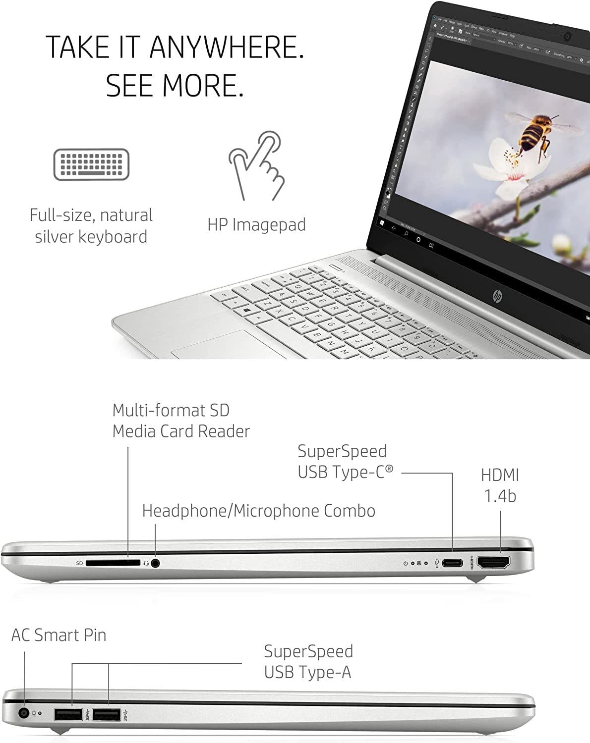 Hp 2023 15.6 Inch Fhd Display Laptop, Intel Core I5 1135G7 Up To 4.2Ghz (Beats I7 1065G7), 8Gb Ram, 256Gb Ssd, Intel Iris Xe Gra