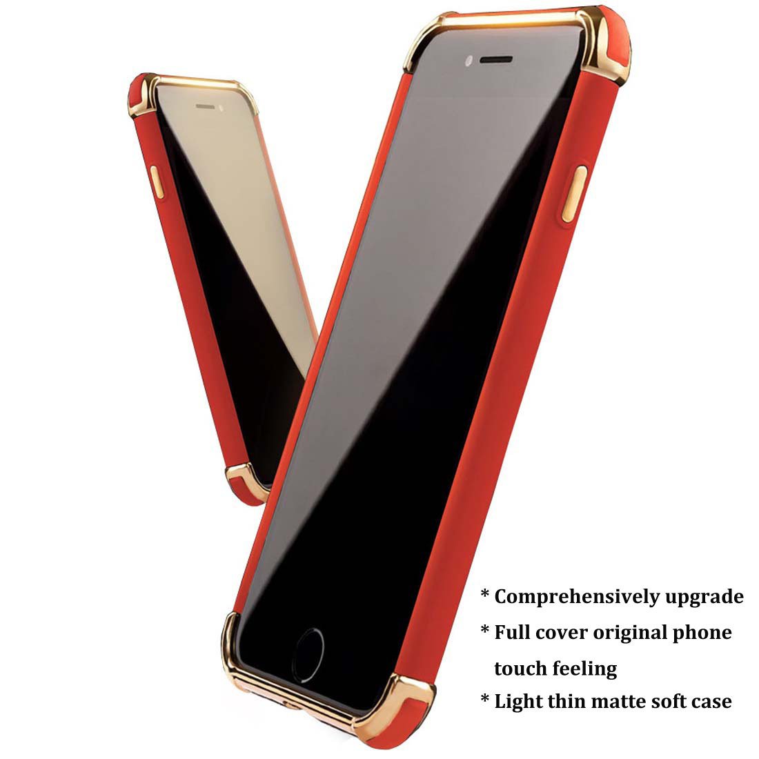 Iphone 8 Plus Case, Ultra Slim Flexible Iphone 8 Plus Matte Case, Styles 3 In 1 Polyurethane Electroplated Shockproof Luxury Cov