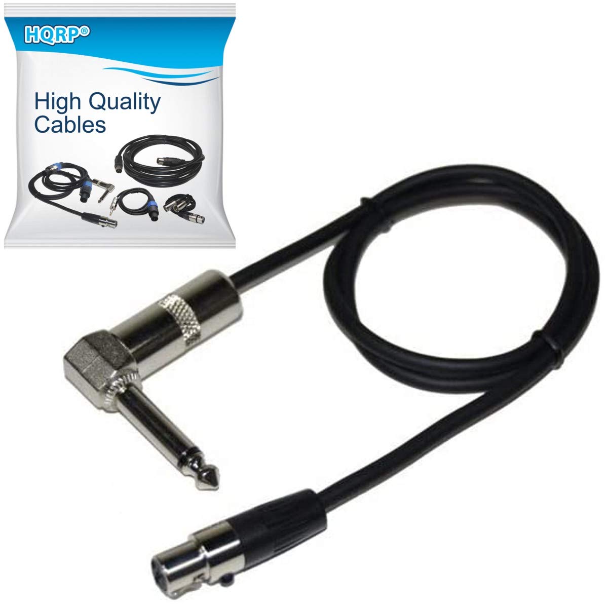 Hqrp 4 Pin Mini Connector (Ta4F) To Right Angle 1/4 Inch Connector Instrument Cable Compatible With Shure Wa304 Replacement