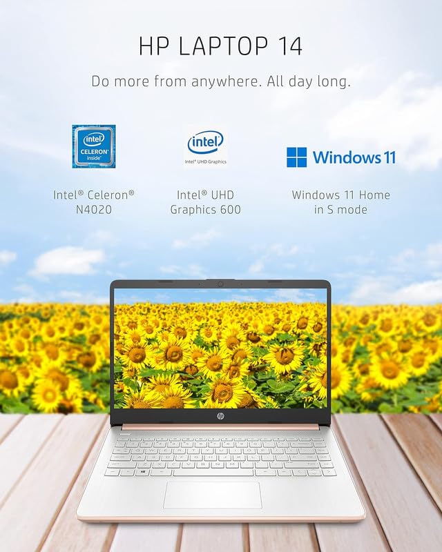 Hp 2024 Newest 14'' Laptop Notebook Thin Light Students Business, Quad Core Intel N4120, 16Gb Ram, 384Gb (128Gb Emmc+ 256Gb Card