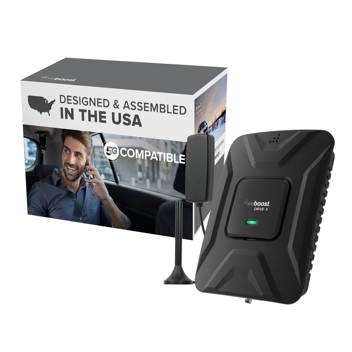 weBoost Drive X - Vehicle Cell Phone Signal Booster | 5G & 4G LTE | Magnetic Roof Antenna | Boosts All U.S. Carriers - Verizon, 