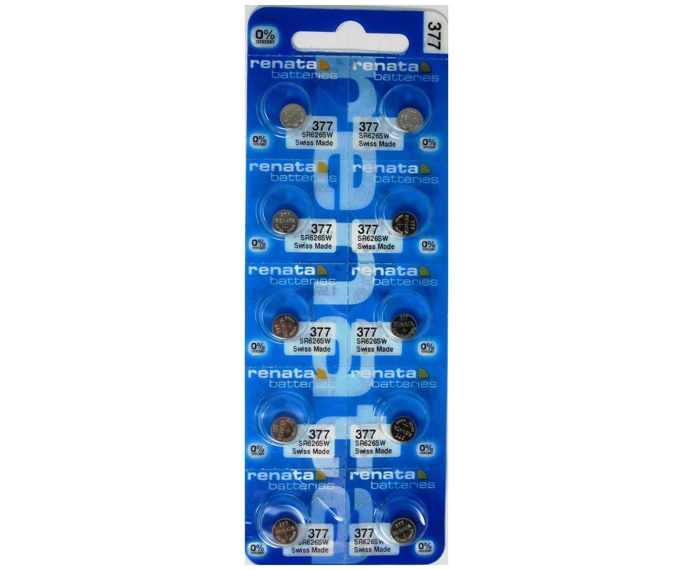 Renata 377 Sr626Sw Batteries   1.55V Silver Oxide 377 Watch Battery (10 Count)