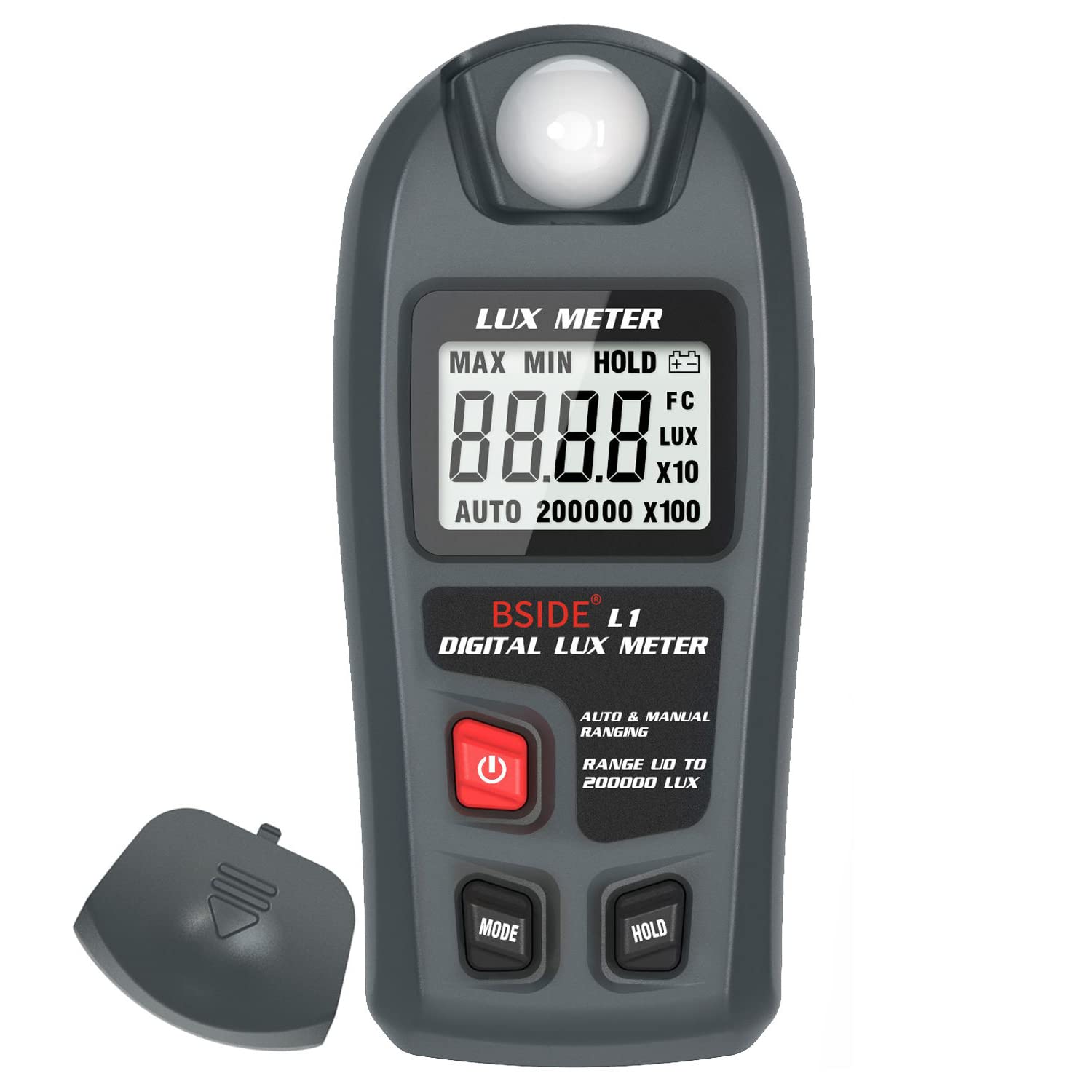 Bside Digital Light Meter Lux Tester Illuminance Luxmeter, 0 200,000 Lux Portable Environment Luminometer Photometer For Garden