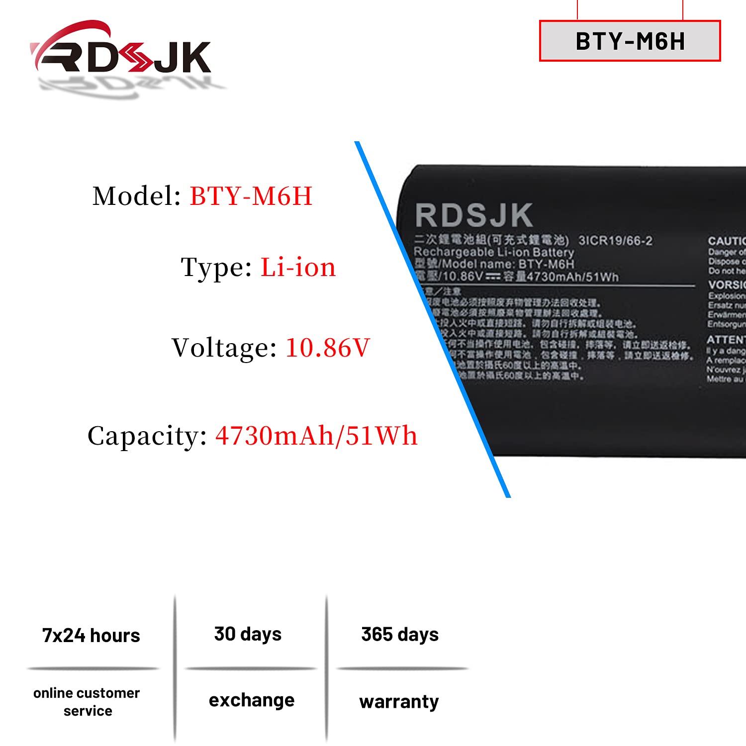 Bty M6H Laptop Battery For Msi Ge72 2Qc 2Qd Gl62 Gl62M Gl72 Gl62 6Qd 030Fr Gl62 6Qc Ms 16J2 Ge62 Ge62Vr Ge63 Ge63Vr Gp62 Gp72 Gp