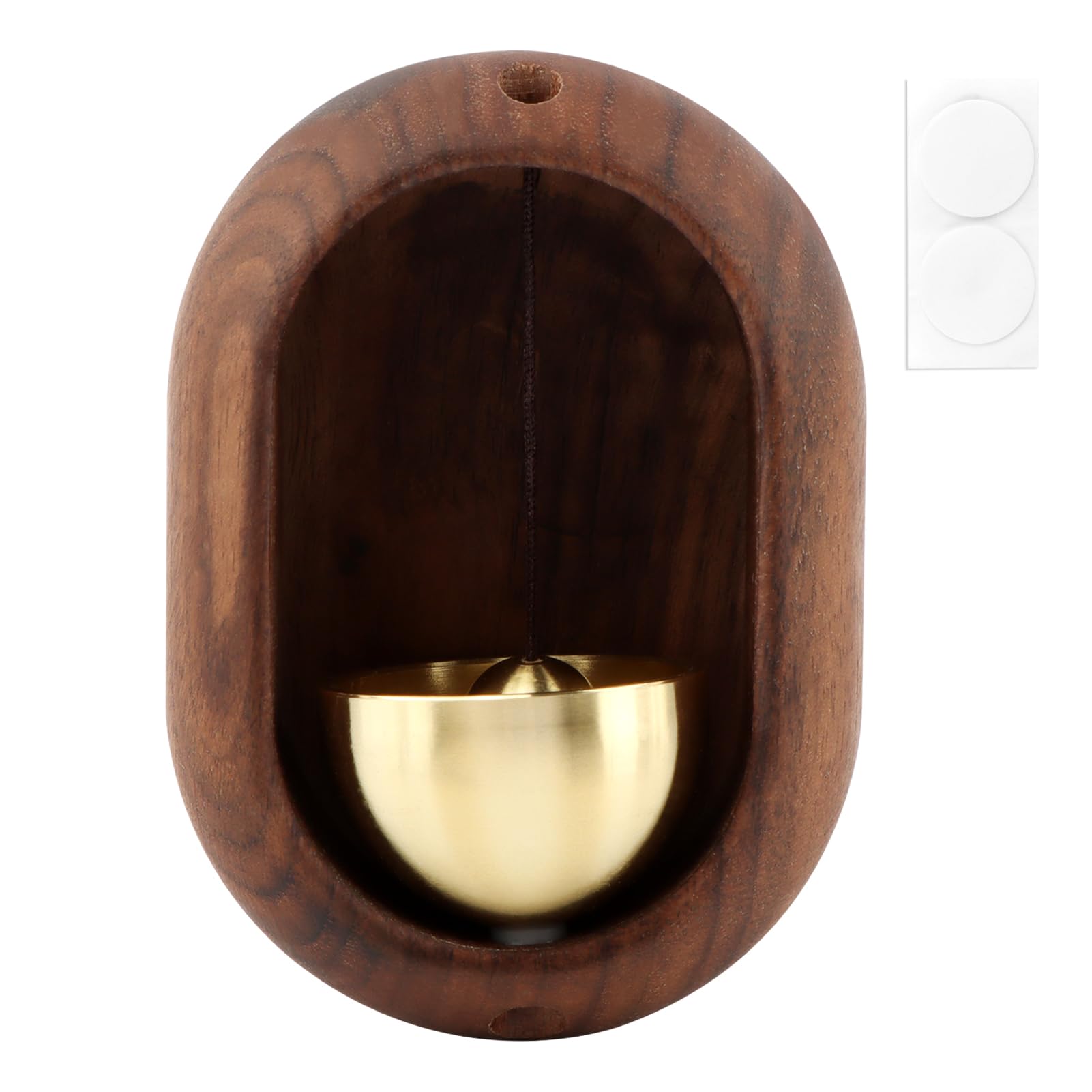 Oval Magnetic Hanging Door Bell, Loud Sound Wooden Zen Grip Doorbell Chime, Hanging Wood Shop Keeper Bells For Business Door Ope