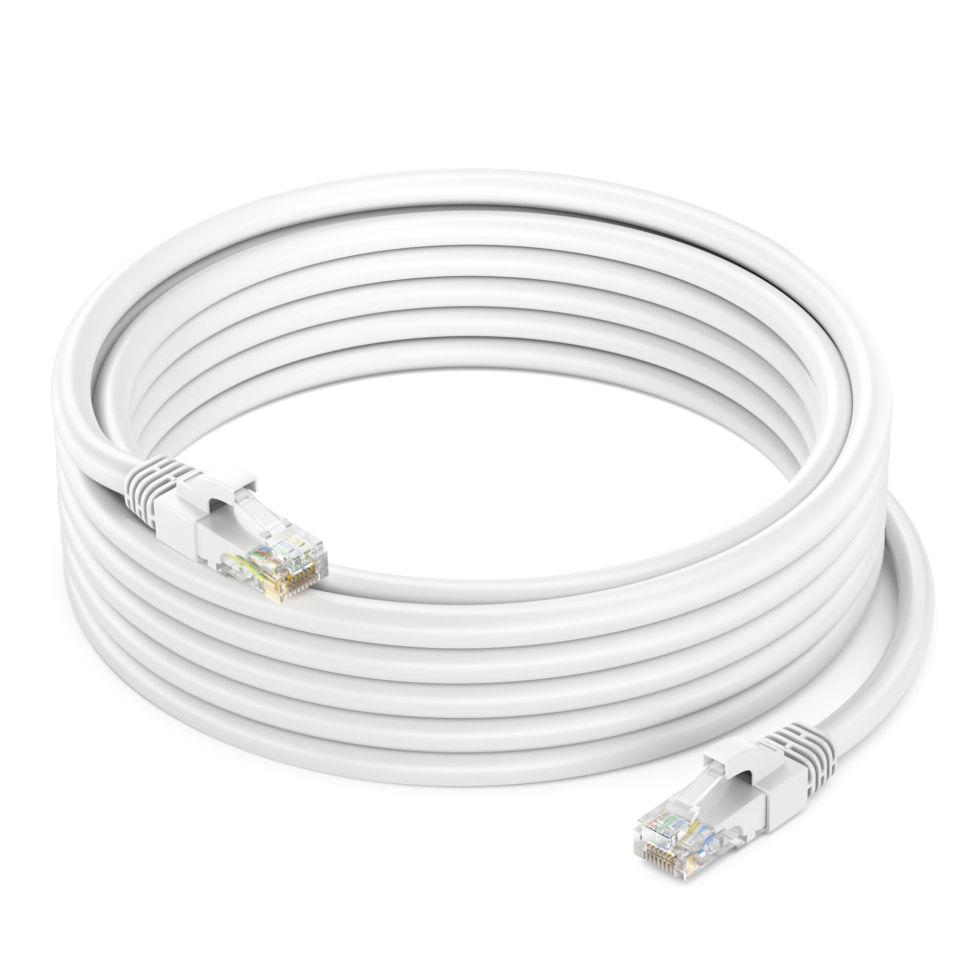 Maximm Cat 6 Ethernet Cable 10 Ft   High Speed Lan Cable, Internet Cable, Patch Cable, And Network Cable   Utp, 10Gbps, 550Mhz Ethernet Cord   White